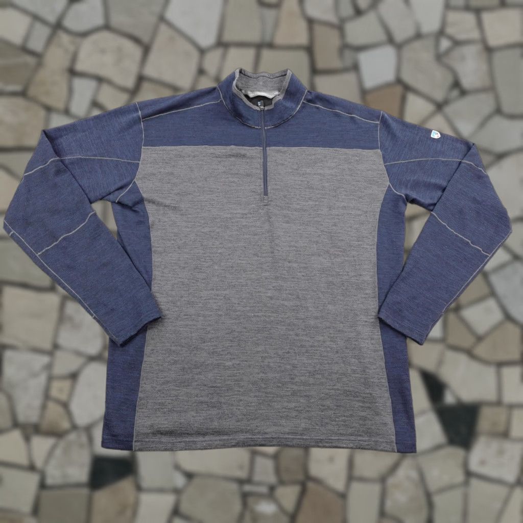 Vintage Kuhl Mens Sweater 2XL Gray Ryzer 1/4 Zip Pullover Knit Hiking Outdoors Mock Neck Size US XXL / EU 58 / 5 - 1 Thumbnail