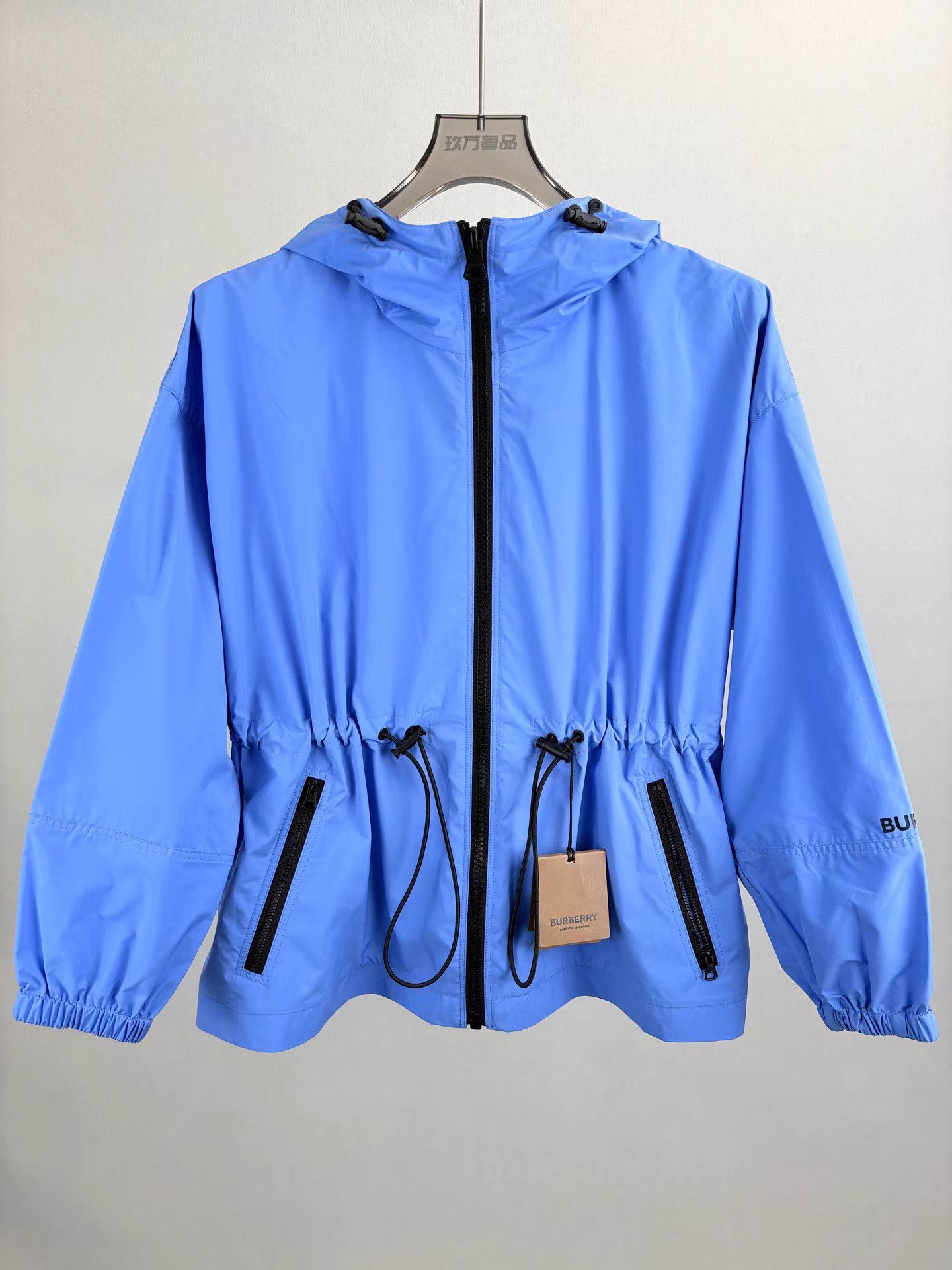 Burberry BURBERRY Blue Drawstring Waist Trench Coat Size XXS / US 00 / IT 34 - 1 Thumbnail