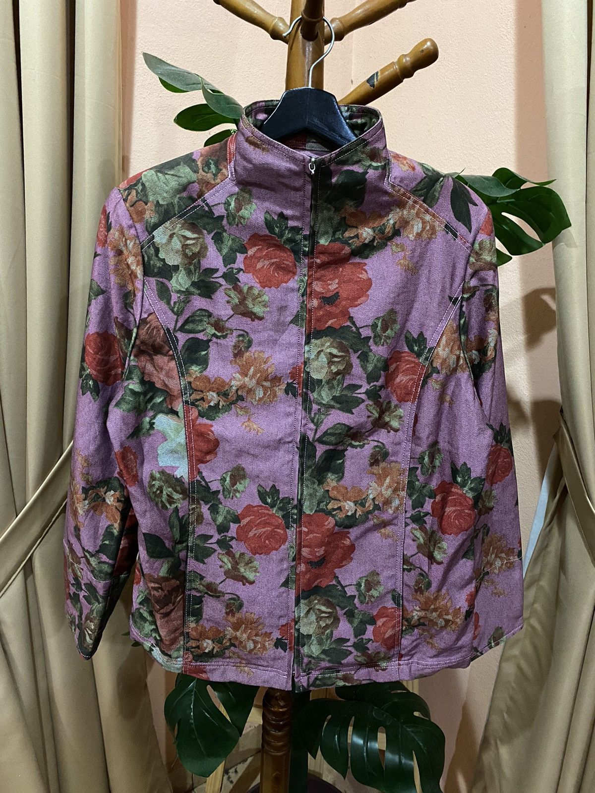 Designer Vicky Valère Paris Floral Jacket French Made Vintage Fashion Size M / US 6-8 / IT 42-44 - 1 Thumbnail