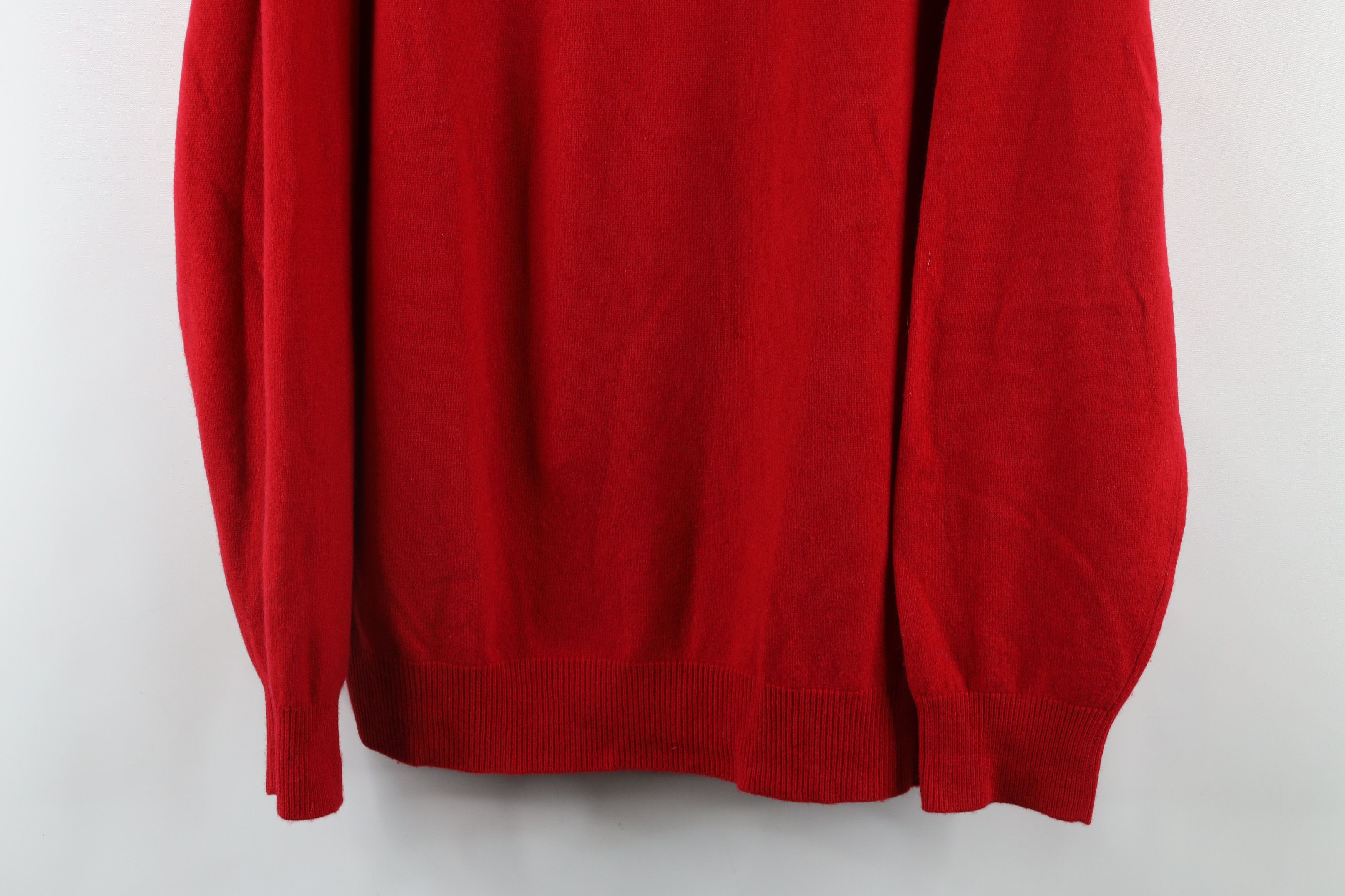 Lands' End × Vintage Vintage Lands End Blank Soft Cashmere Knit Sweater Red Size US L / EU 52-54 / 3 - 3 Thumbnail