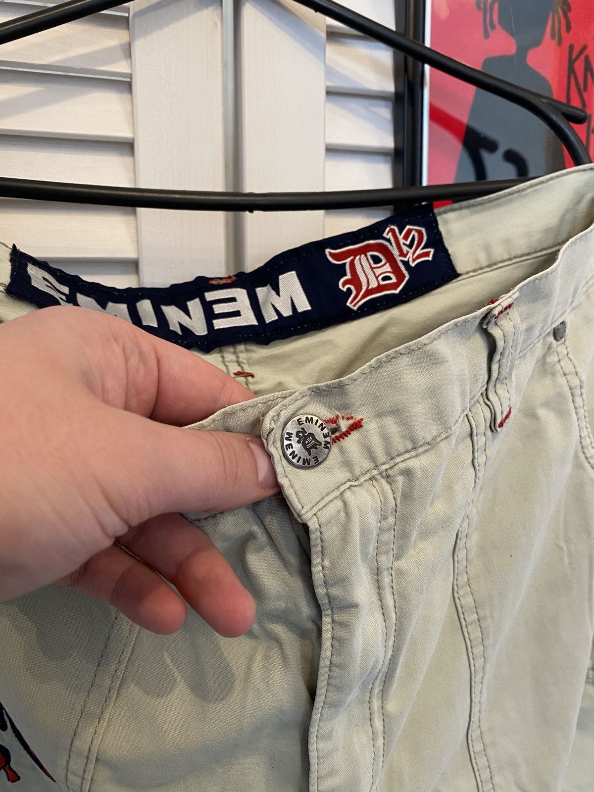 Eminem Vintage Cropped Pants Rap EMINEM Knit Logo Pocket Retro 2s Size US 34 / EU 50 - 6 Thumbnail