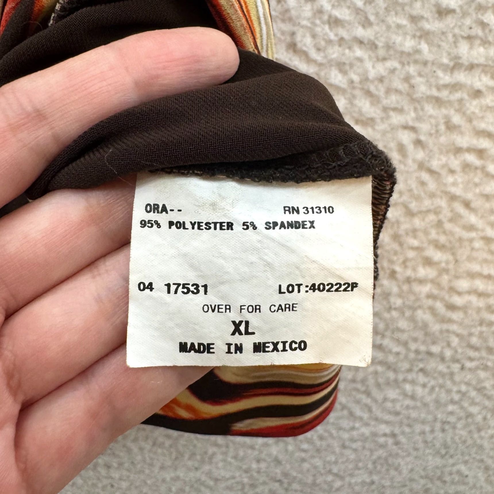 Vintage VINTAGE ABG Boho Shirt Womens XL Orange Brown Striped Slinky Stretch Bohemian Brown Size XL / US 12-14 / IT 48-50 - 7 Thumbnail