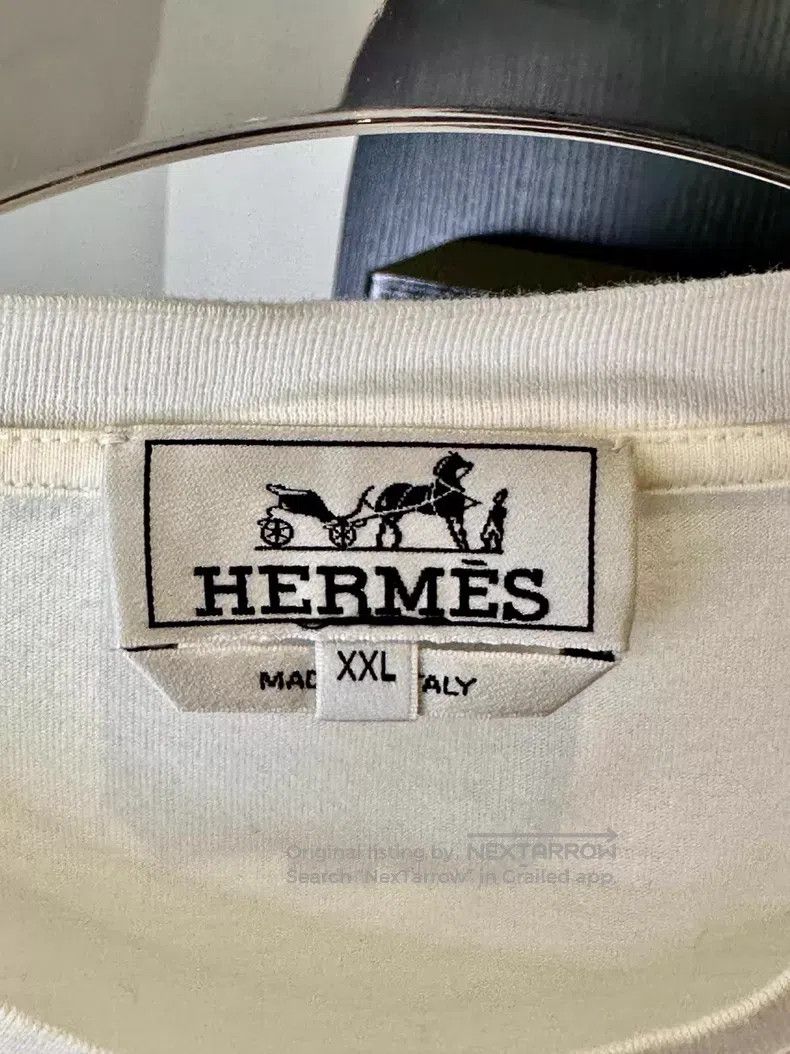 Hermes Hermes Cartoon Pattern Printed Short Sleeve T-Shirt, White Size US XXL / EU 58 / 5 - 4 Thumbnail