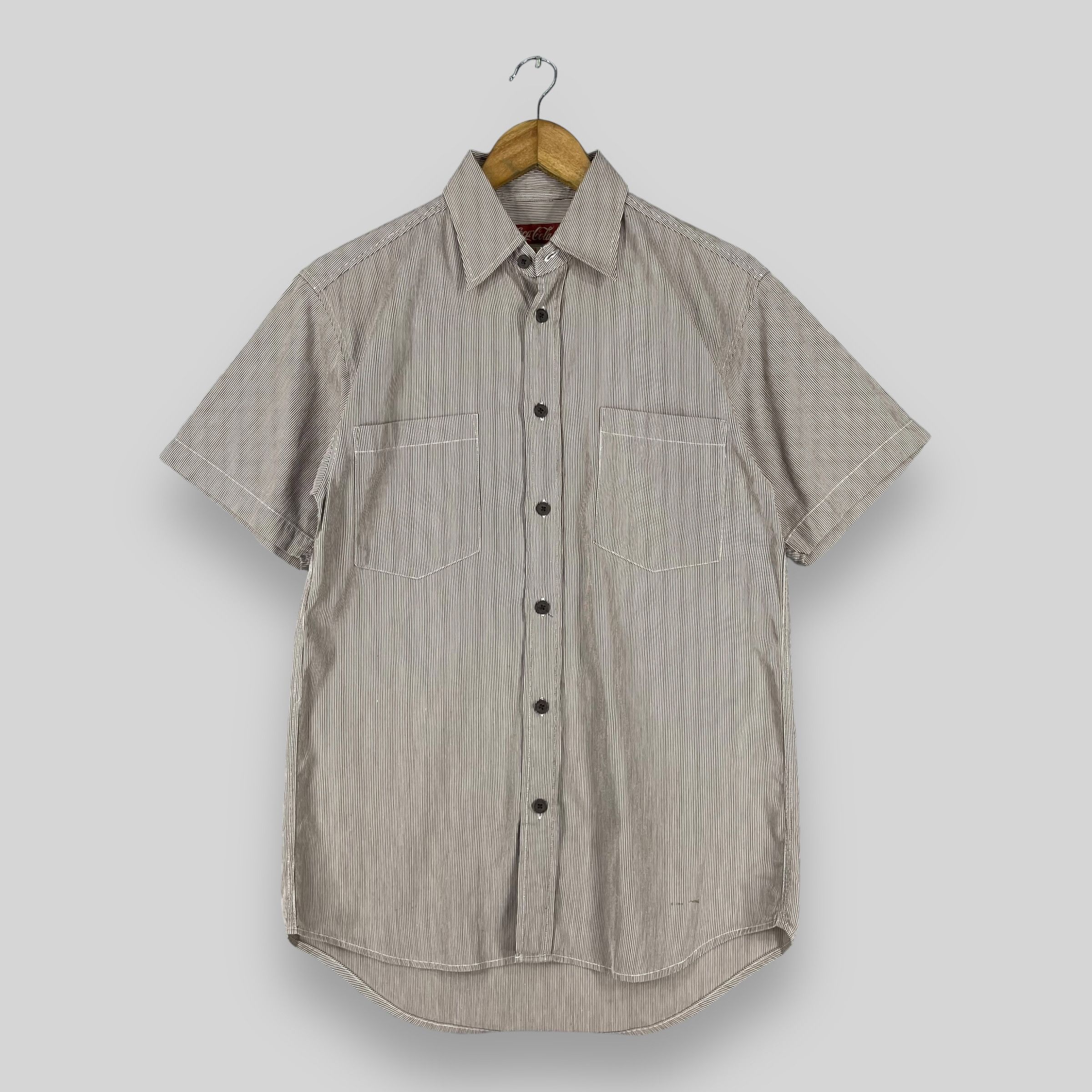 Coca Cola Vintage COCA COLA Hickory Stripes Denim Shirt Button Up Size US S / EU 44-46 / 1 - 1 Thumbnail