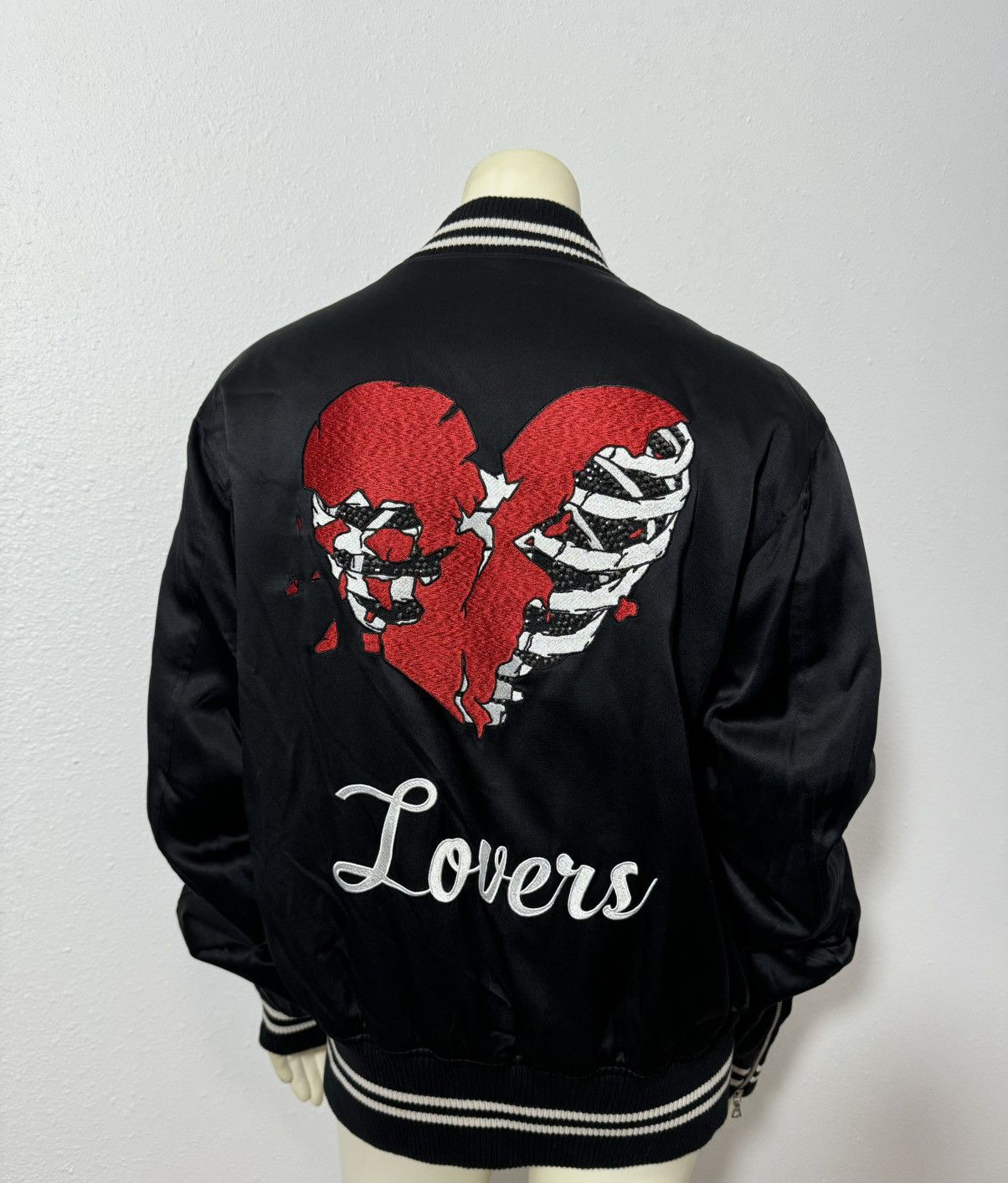 Amiri EUC Amiri Lovers Silk Striped Embroidered Bomber Jacket Size US XXL / EU 58 / 5 - 1 Thumbnail
