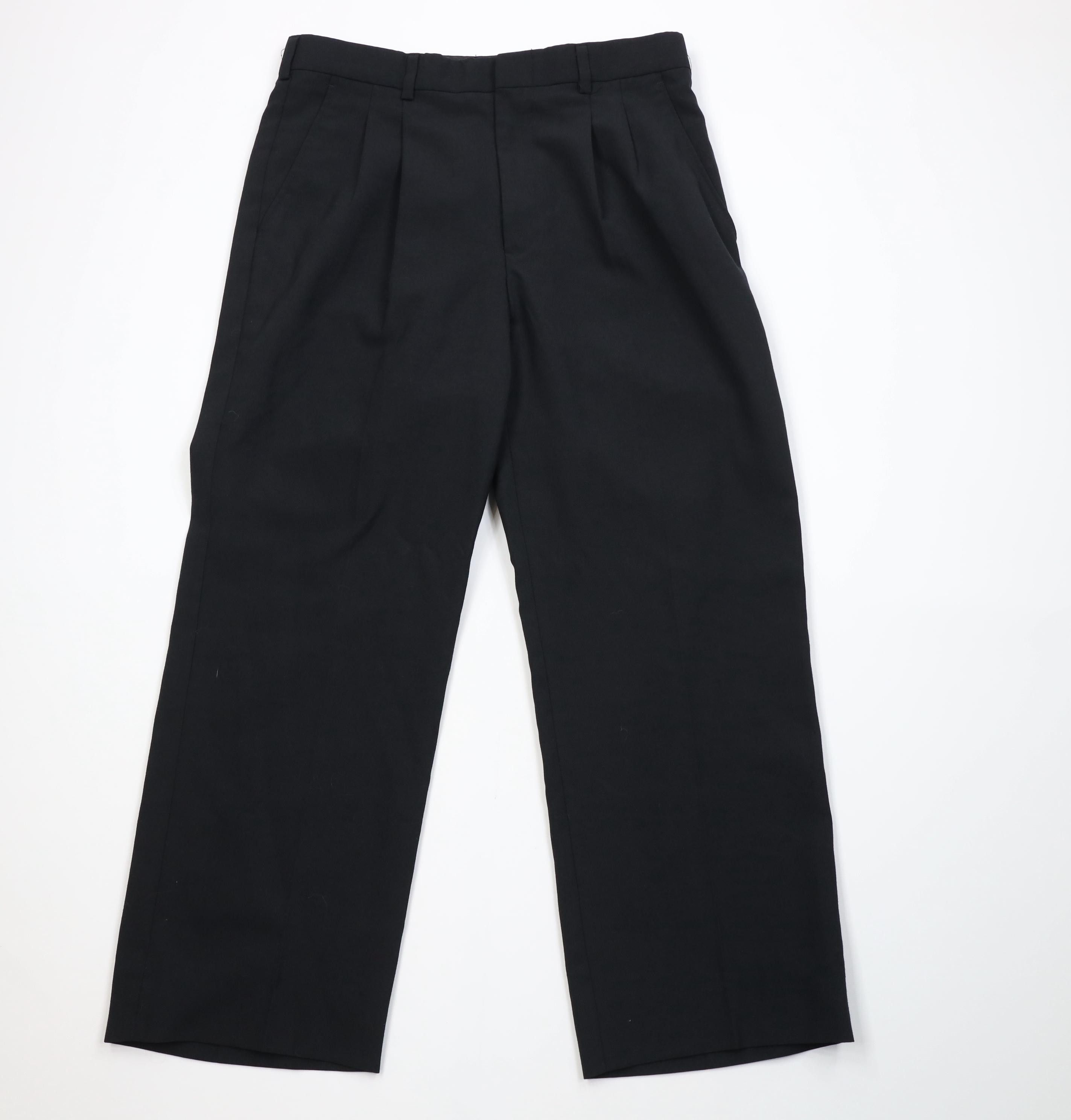 Vintage Vintage 90s Streetwear Blend Knit Wide Leg Chino Pants Black Size US 32 / EU 48 - 1 Thumbnail