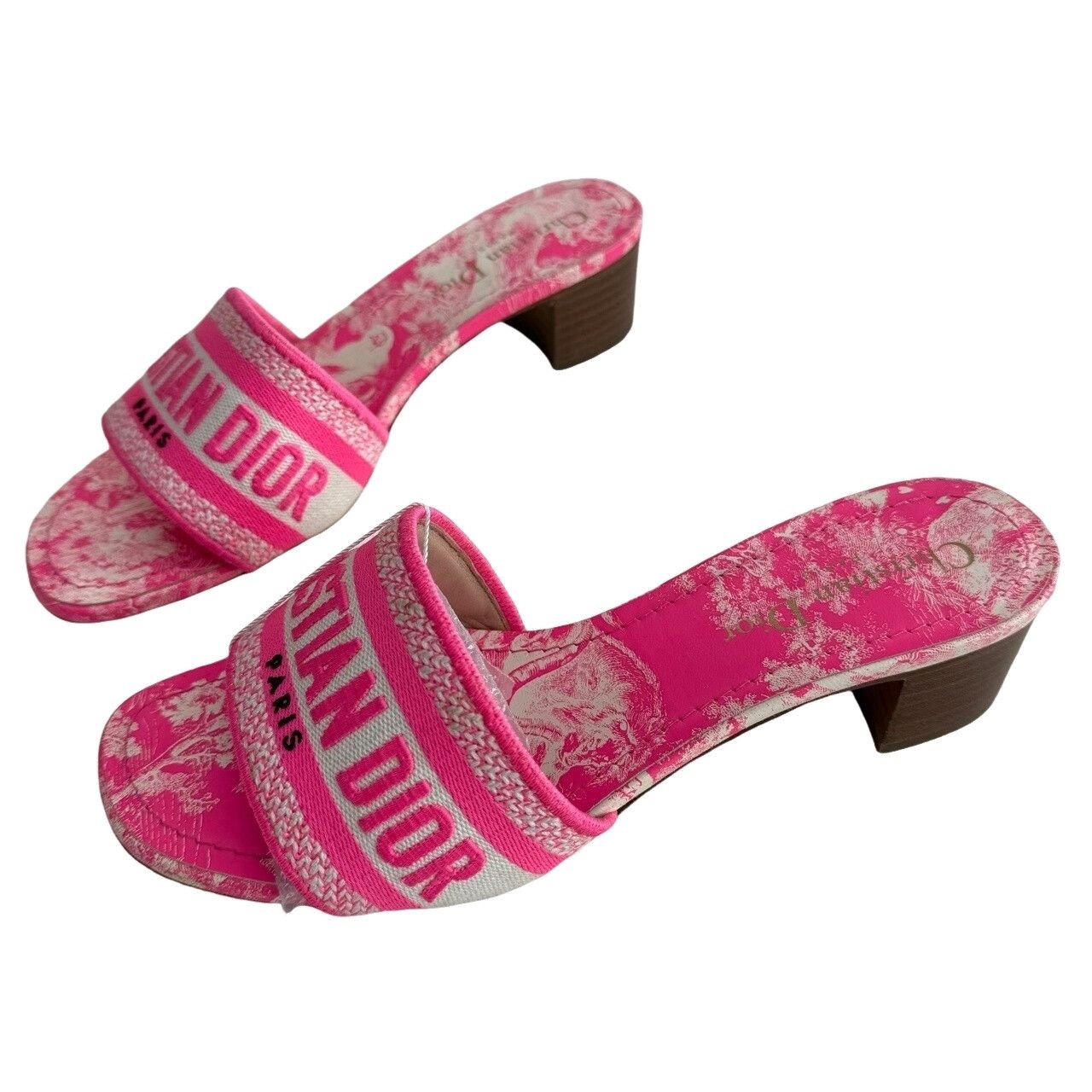 Dior Dior Pink Dway Canvas Mules Size 36.5 Size US 6.5 / IT 36.5 - 1 Thumbnail