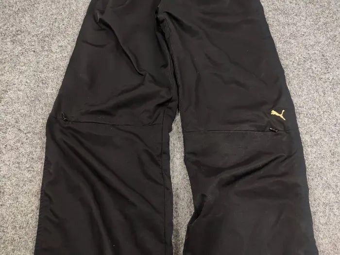 Puma Vintage Puma Logo Zip Knees Black track Pants Y2K Style Size US 32 / EU 48 - 9 Thumbnail