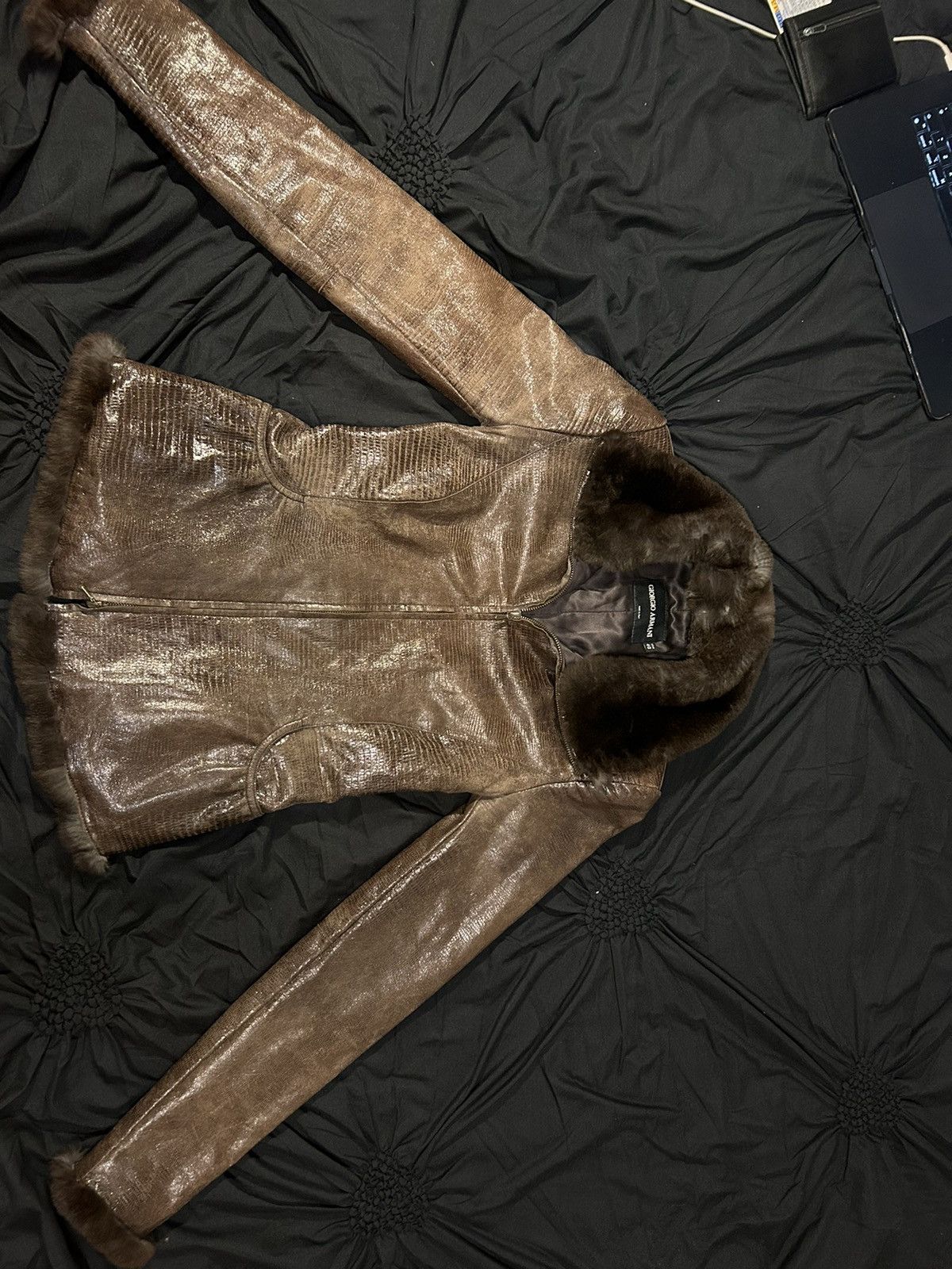 Giorgio Armani Giorgio Armani vintage leather jacket rabbit fur Size XXS / US 00 / IT 34 - 2 Thumbnail