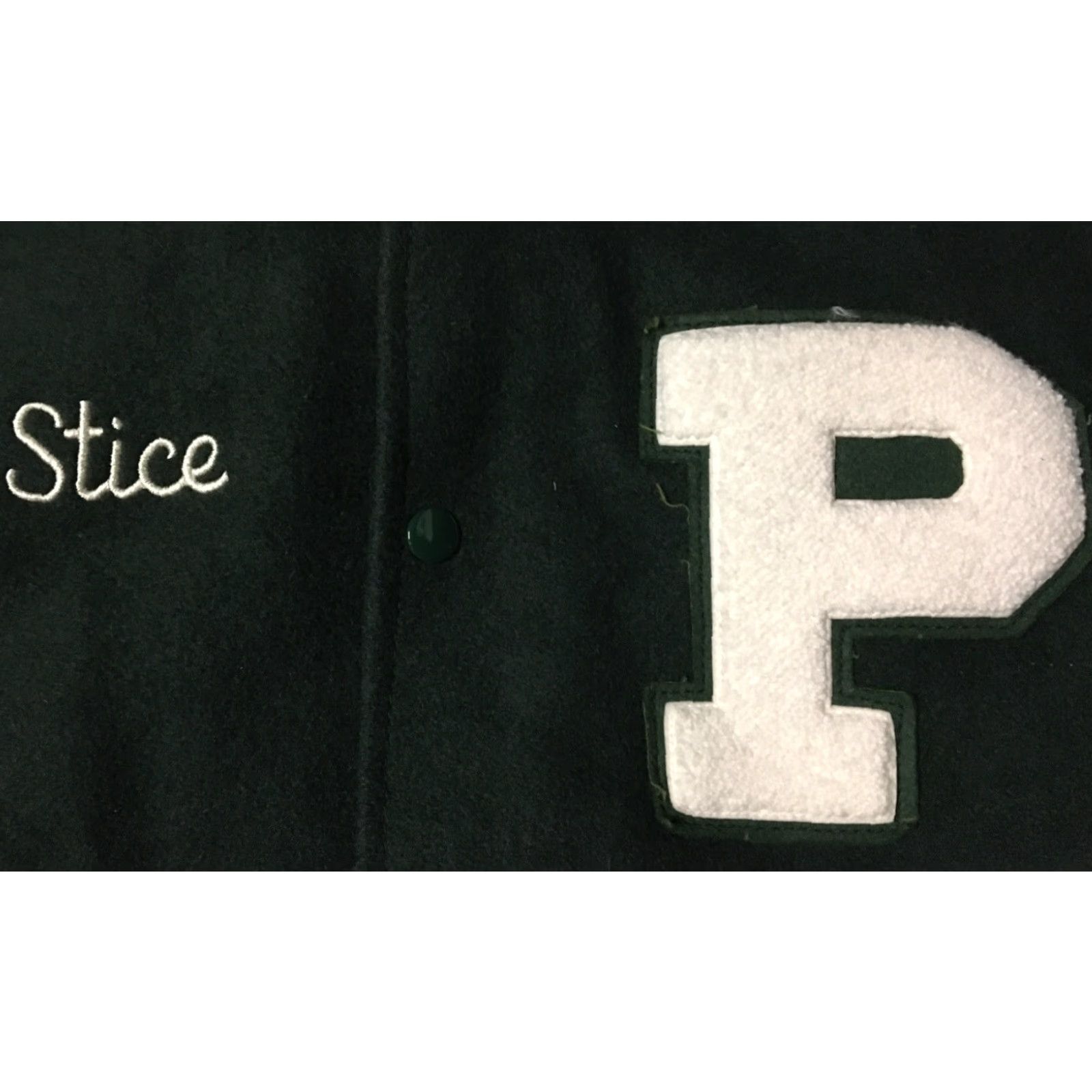 Vintage VINTAGE Cheerleading Varsity Jacket S USA Green Wool Striped Bomber Letterman 90s Sports Football Track School College High School Men's Size US S / EU 44-46 / 1 - 3 Thumbnail