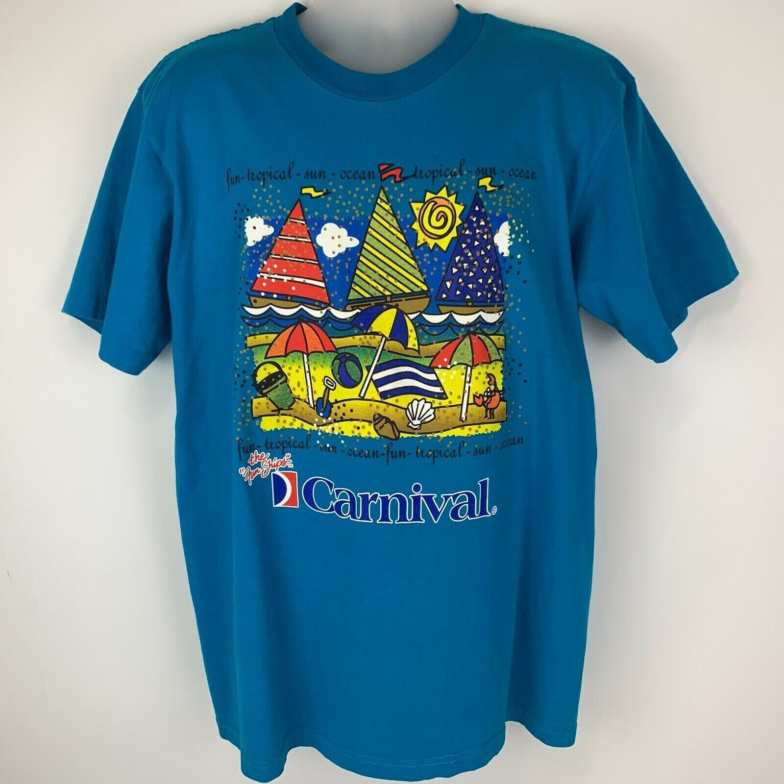Vintage Vintage 90s Carnival Cruise Line T Shirt Sailing Ship Blue L Size US L / EU 52-54 / 3 - 2 Thumbnail