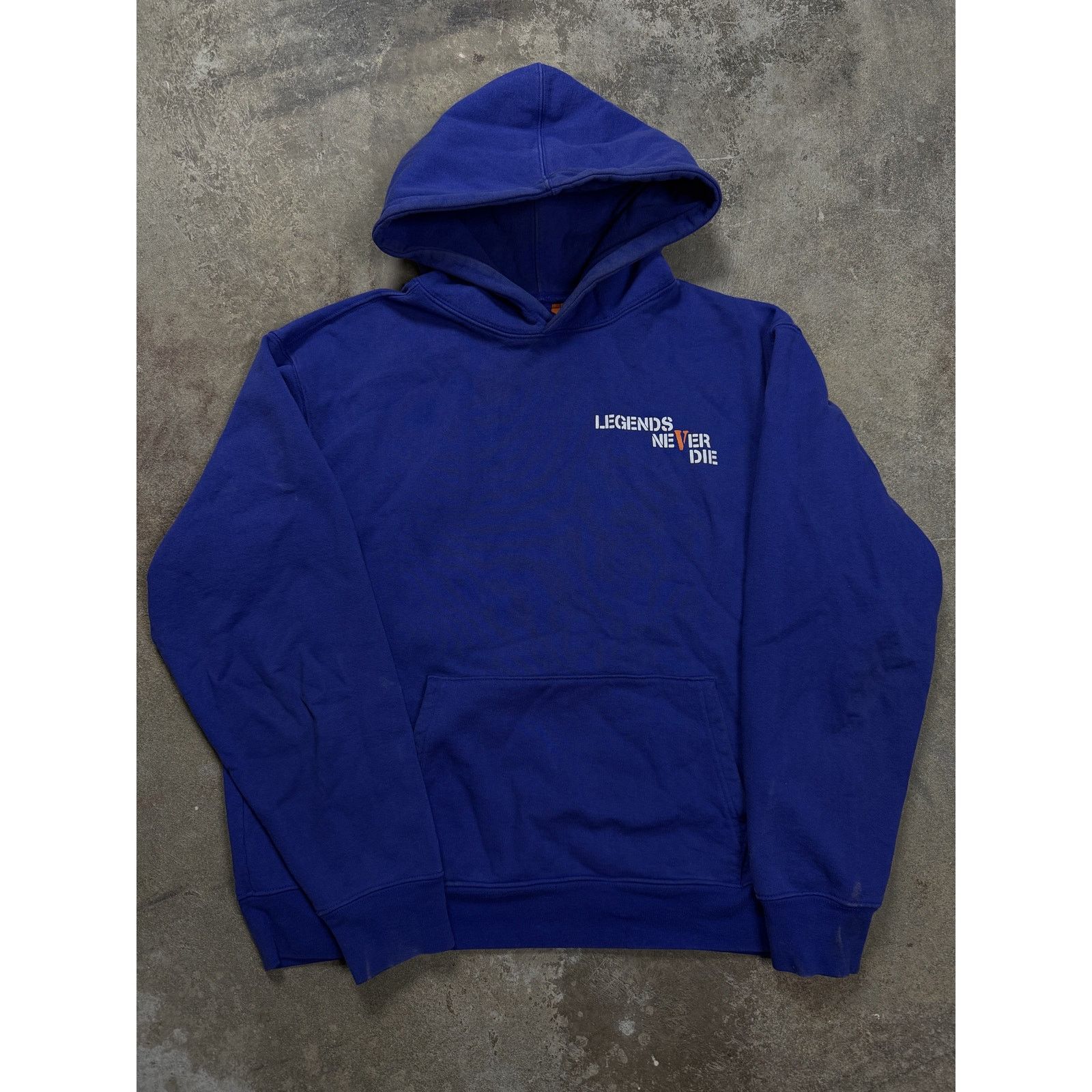 VLONE Juice Wrld Hoodie Blue Orange Used XL