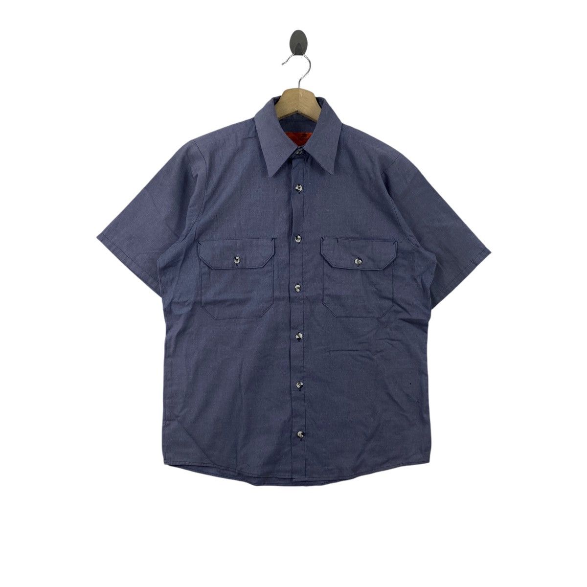 Red Kap × Vintage Vintage 90s RED KAP NASCAR Pockets Blue Button Up Shirts Size US M / EU 48-50 / 2 - 1 Thumbnail