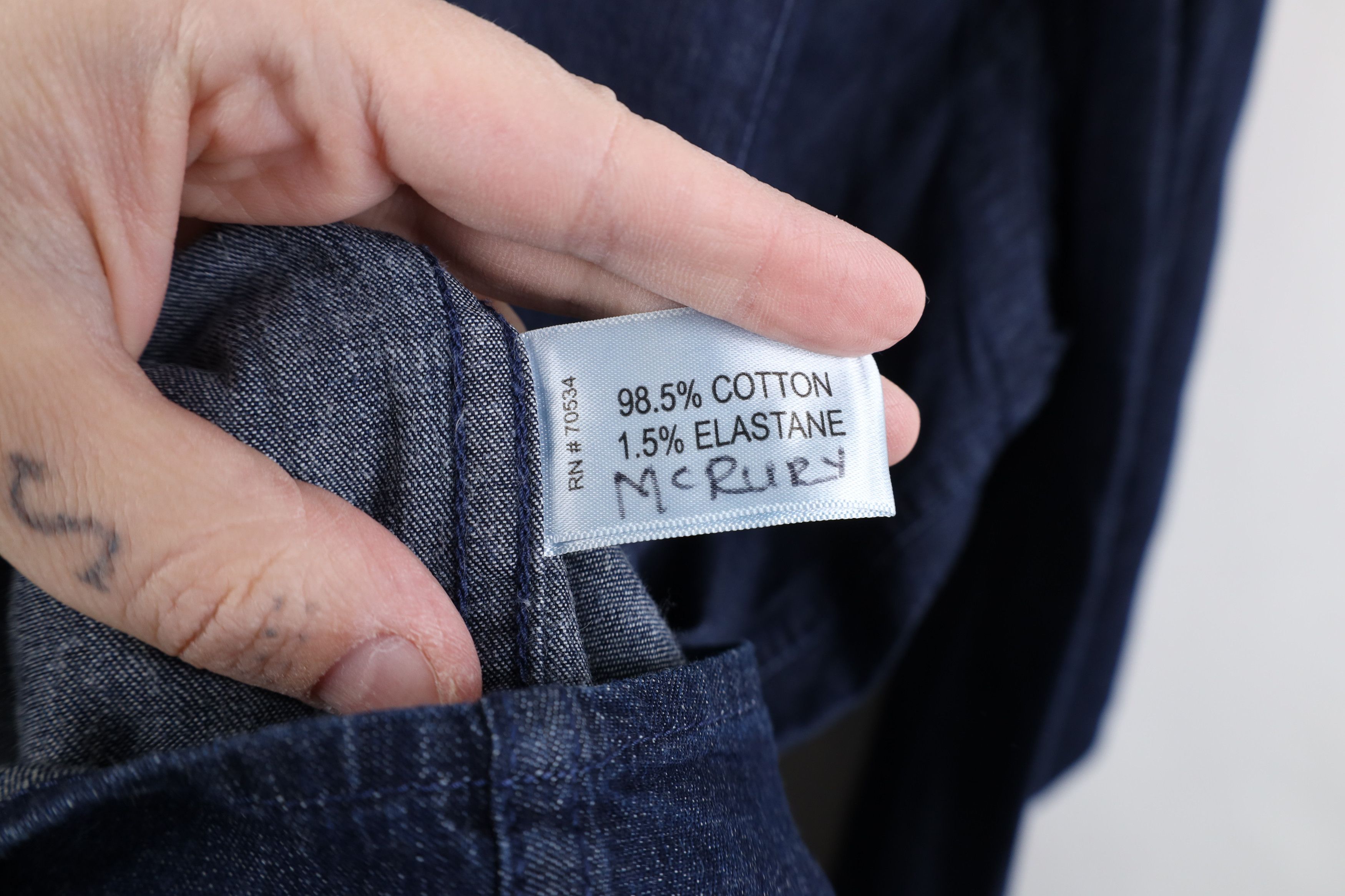 Orvis Vintage Orvis Denim Collared Button Down Shirt Indigo Size US XXL / EU 58 / 5 - 10 Thumbnail