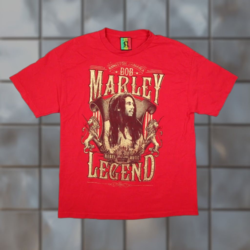 Vintage VINTAGE Bob Marley T-Shirt Men XL Red Short Sleeve Music Retro Jamaica Collection Size US XL / EU 56 / 4 - 1 Thumbnail