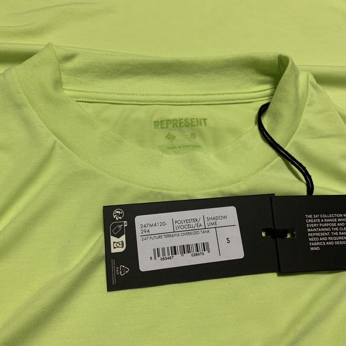 Represent Clo. Represent Small 247 Future Terrains Tank Shadow Lime Green Size US S / EU 44-46 / 1 - 4 Thumbnail