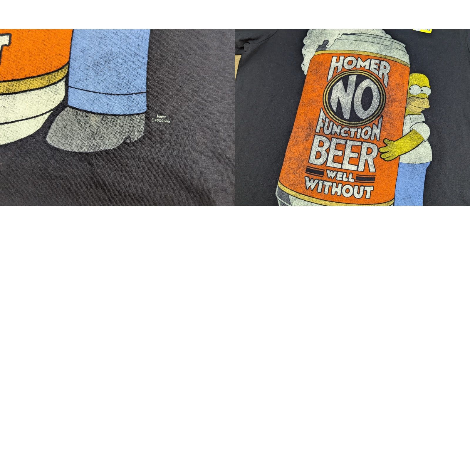 Vintage The Simpsons Homer No Function Beer T-Shirt Mens XL Black Tee Size US XL / EU 56 / 4 - 9 Thumbnail