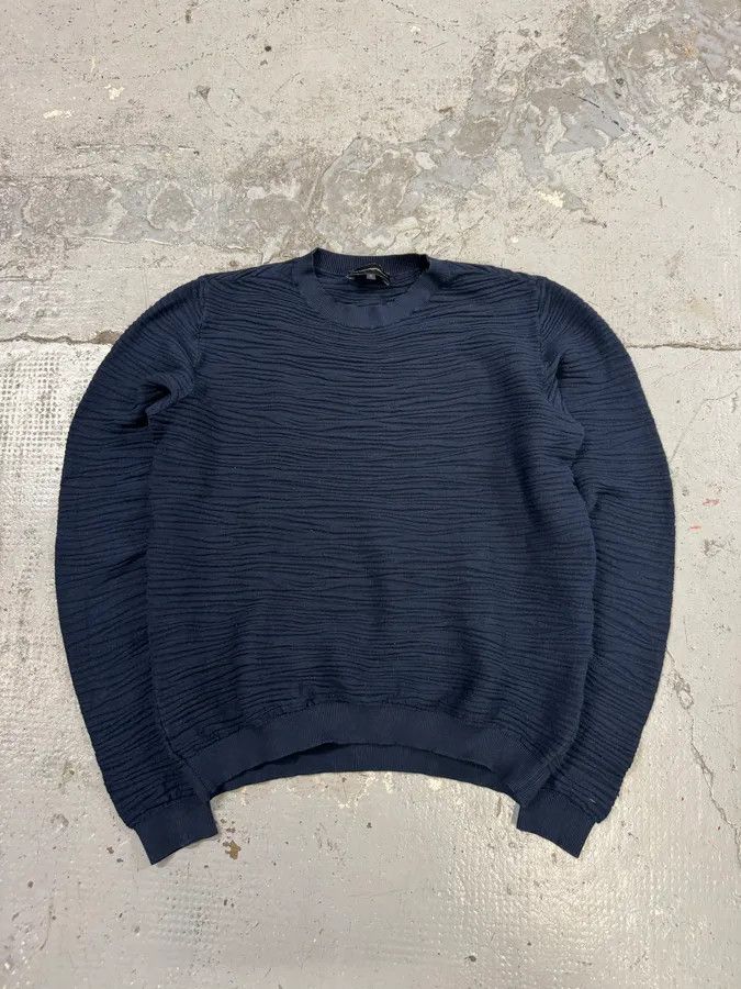 Emporio Armani 2000s Emporio Armani Navy Pleats Sweater Size US S / EU 44-46 / 1 - 1 Thumbnail