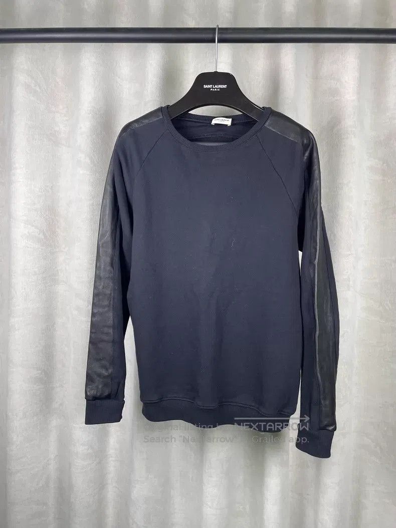 Saint Laurent Paris Saint Laurent Paris Sheepskin Patchwork Crewneck Sweatshir Size US XL / EU 56 / 4 - 1 Thumbnail