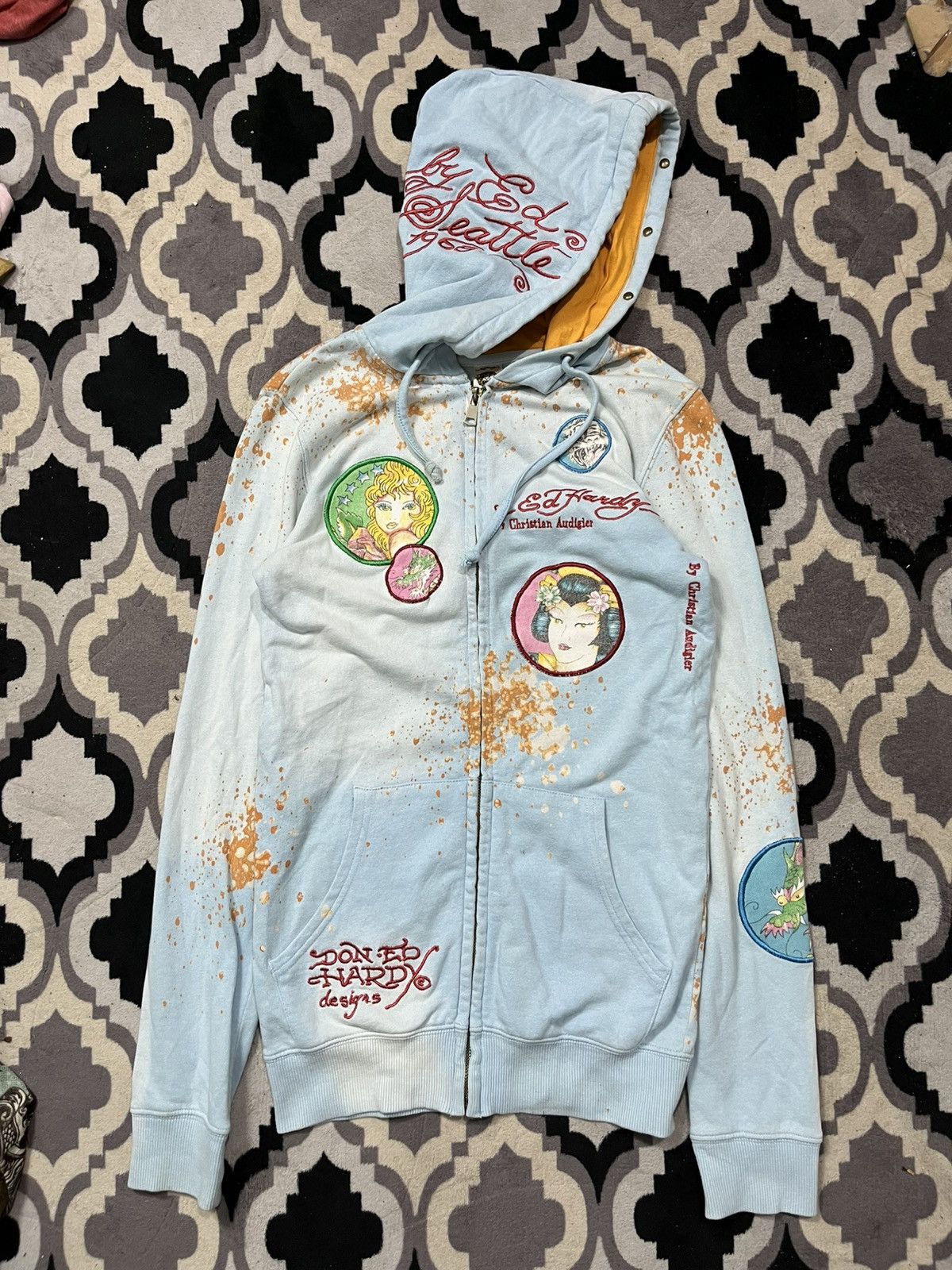 Ed Hardy Vintage y2k ed hardy patch embroidery blue sea hoodie Size US XS / EU 42 / 0 - 1 Thumbnail