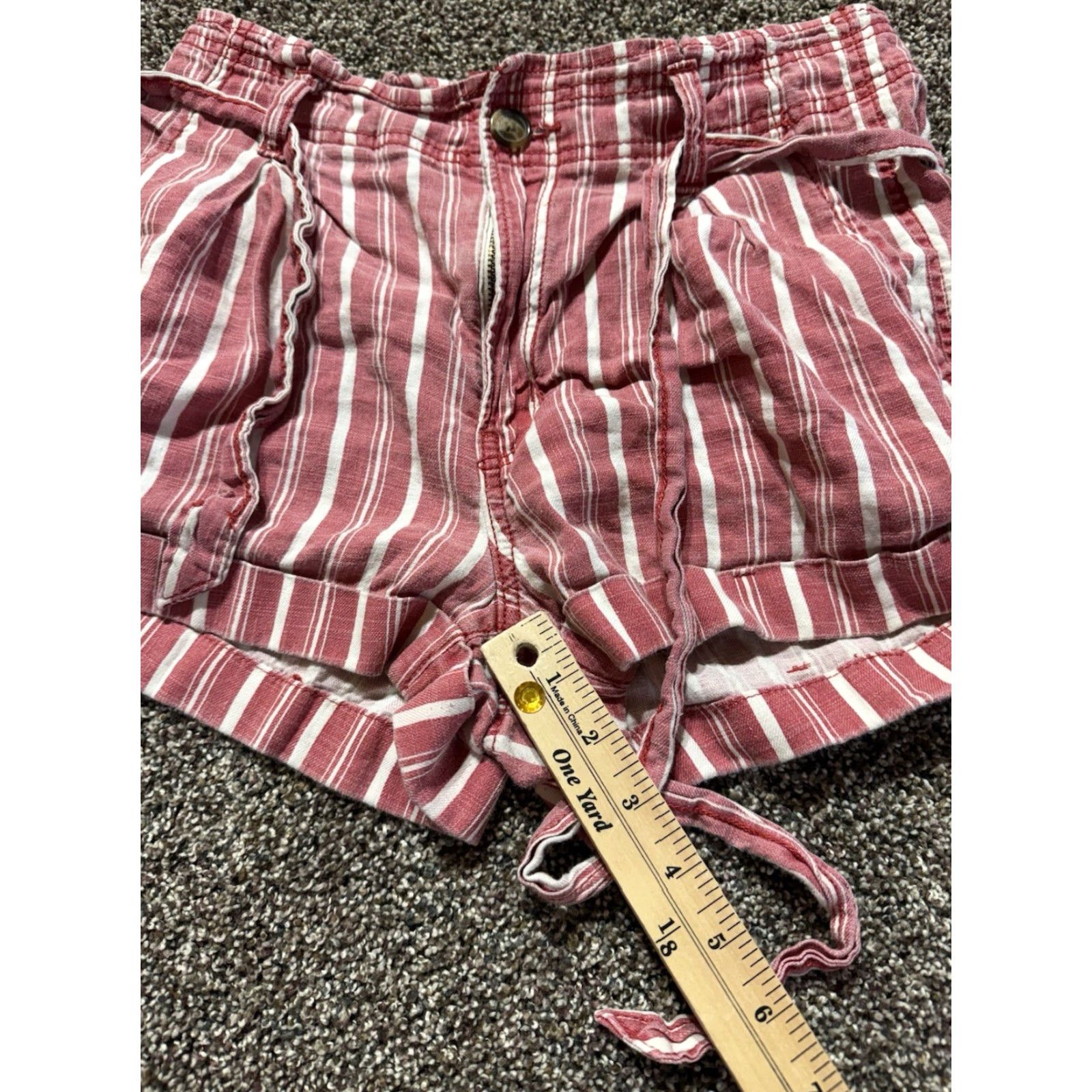 American Eagle Outfitters American Eagle Shorts Adult 4 Linen Blend Red Striped Chino Womens Size 27" / US 4 / IT 40 - 6 Thumbnail