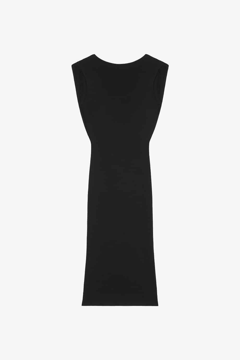 o1w1db10325 Knit Open Back Short Dress in Black