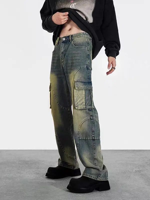 VIBE Vintage washed distressed pocket jeans Size US 32 / EU 48 - 3 Thumbnail
