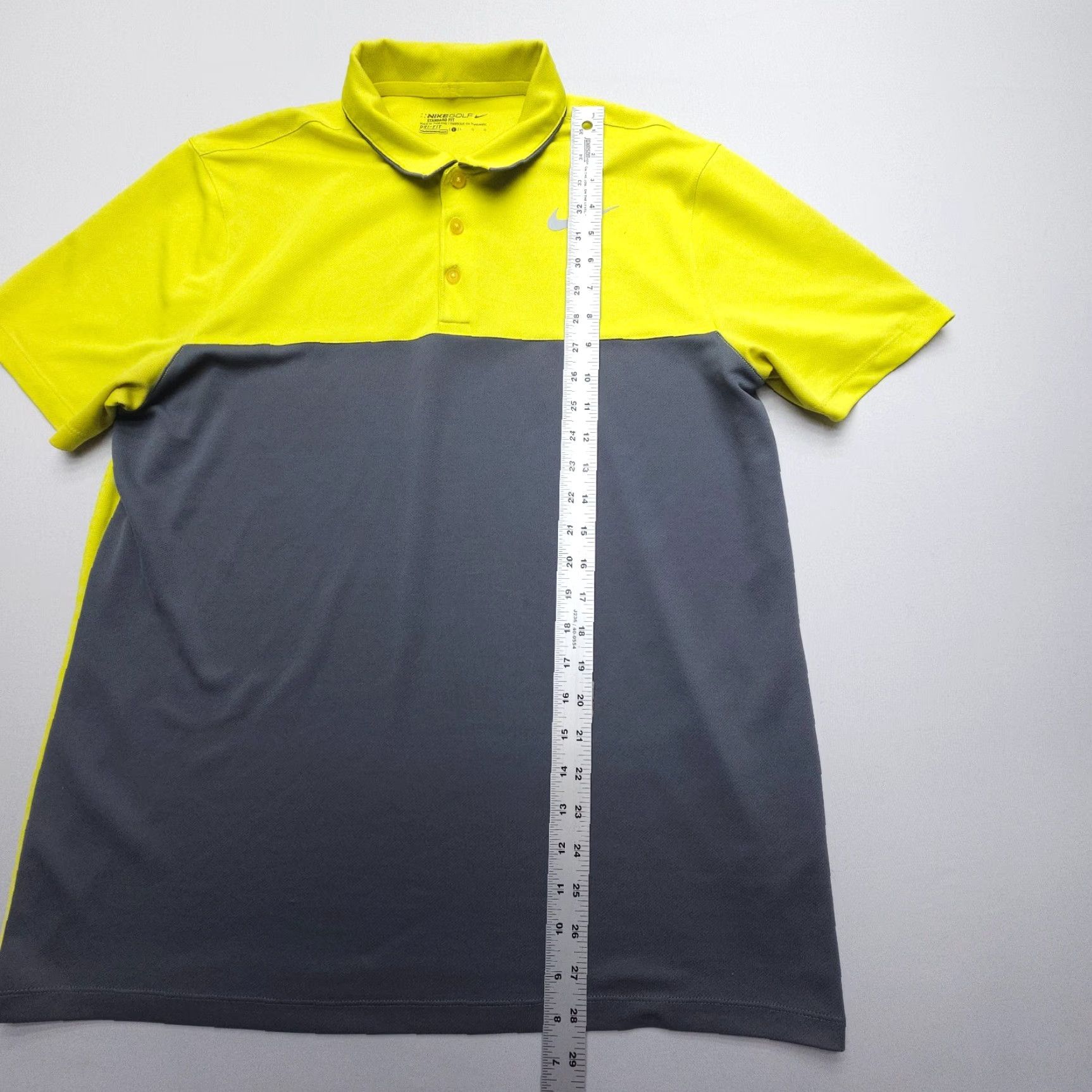 Nike Nike Golf Polo Shirt Mens Dri-Fit Color Block Large Electrolime / Dark Grey, Multicolor, Short Sleeve, Button, Collared, Regular Fit Size US L / EU 52-54 / 3 - 5 Thumbnail