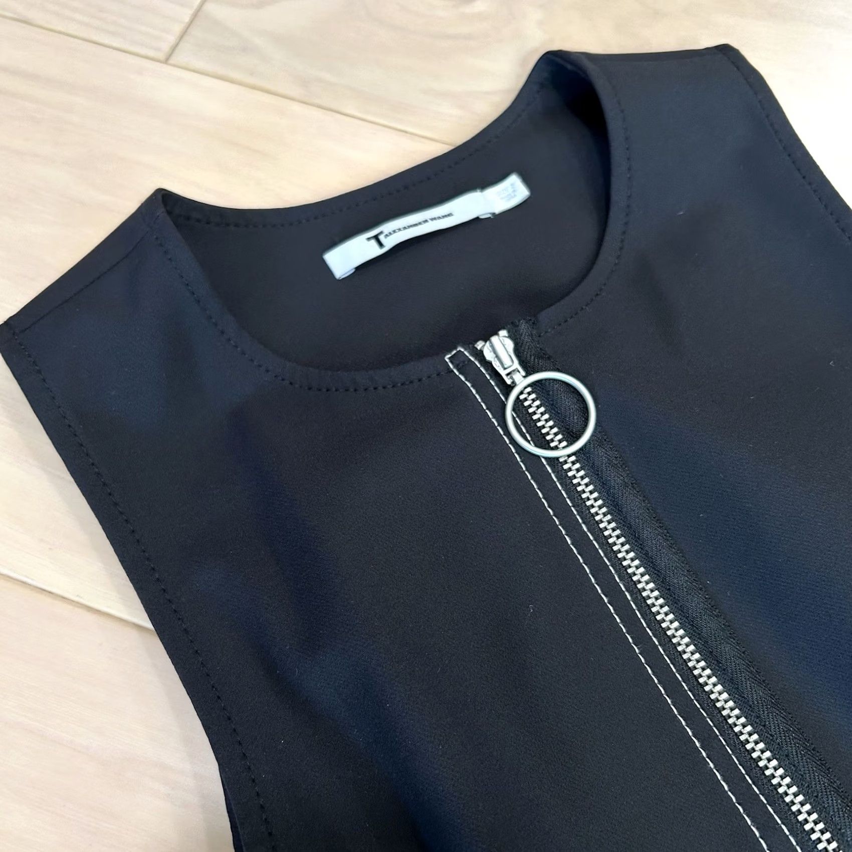 T by Alexander Wang T BY ALEXANDER WANG Black Sleeveless Full Zip Tech Mini Dress Women's 2 Size XS / US 0-2 / IT 36-38 - 2 Thumbnail