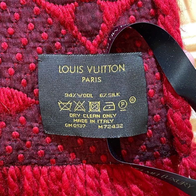 Louis Vuitton Louis Vuitton Red presbyopic full fringed wool scarf Size ONE SIZE - 3 Thumbnail