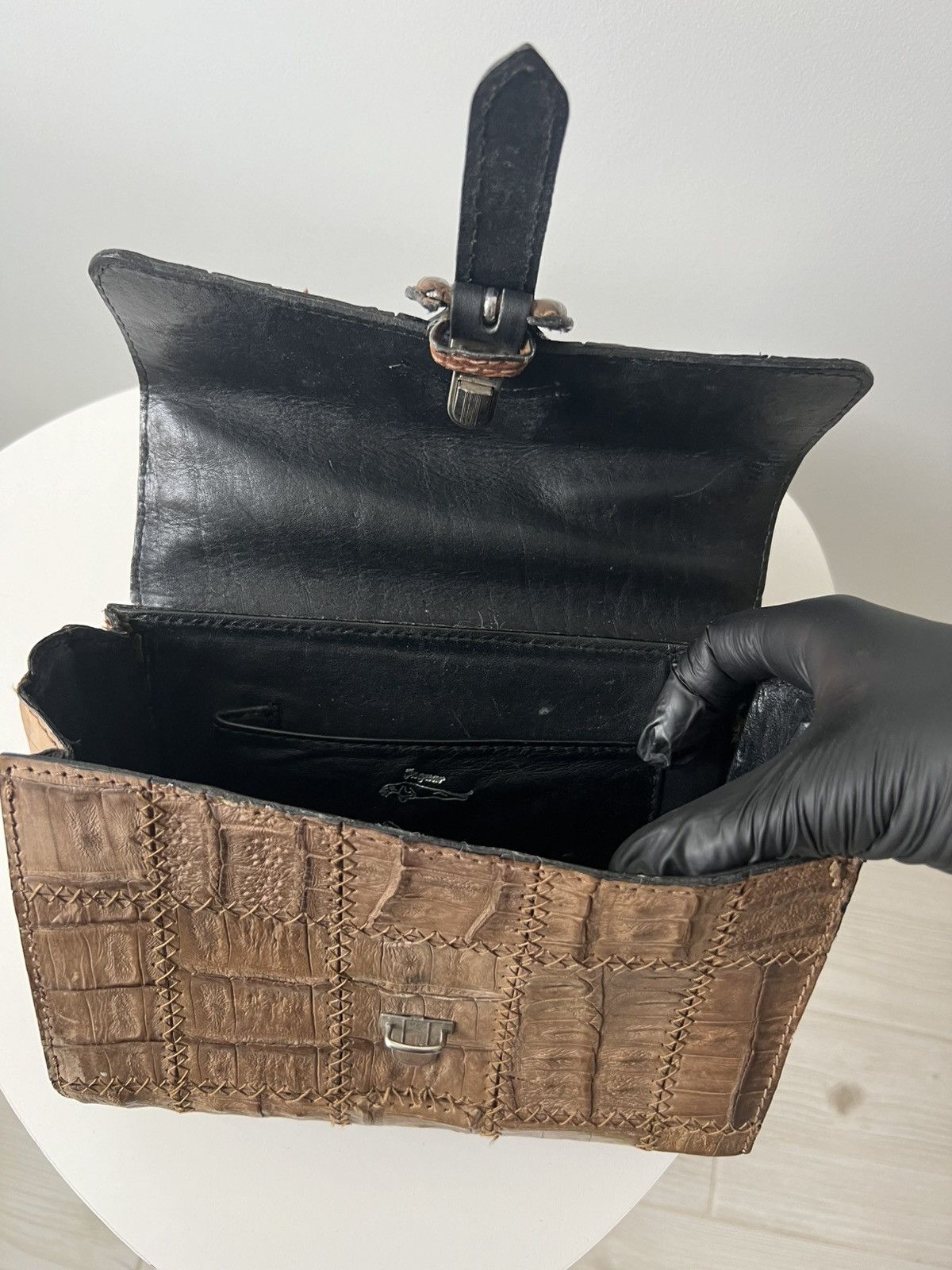 Vintage Vintage Women's Leather bag Crocodile Leather Made By Jaguar Size ONE SIZE - 12 Thumbnail