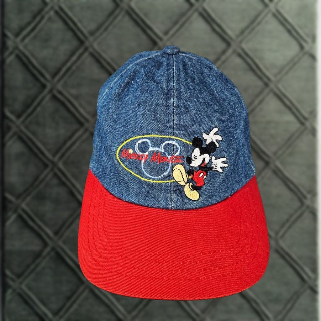 Mickey Unlimited VINTAGE Mickey Mouse Unlimited Denim Hat 90s One Size Cartoon Size ONE SIZE - 1 Thumbnail