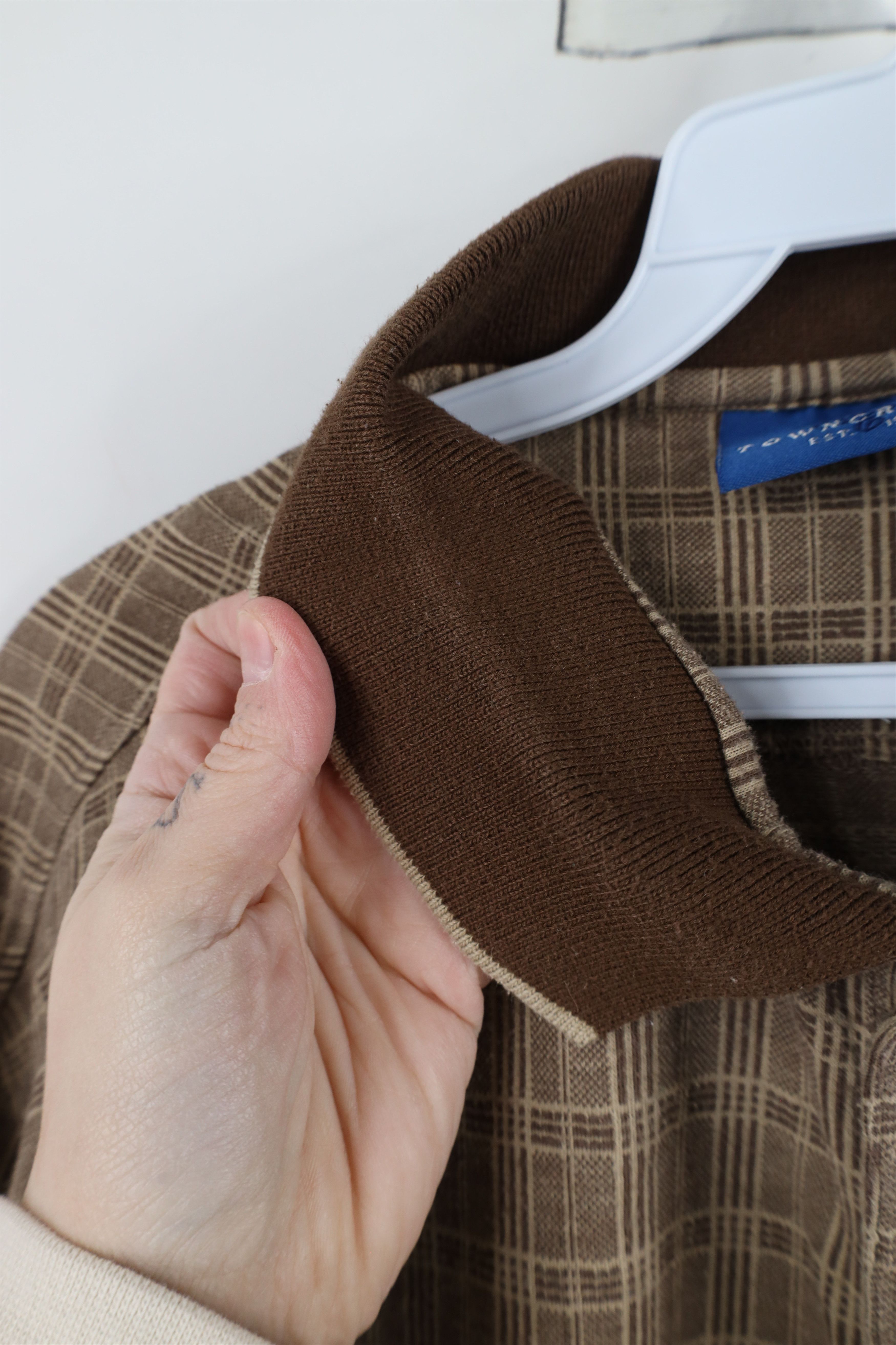 Vintage Vintage 90s Streetwear Checkered Knit Collared Polo Shirt Size US L / EU 52-54 / 3 - 7 Thumbnail