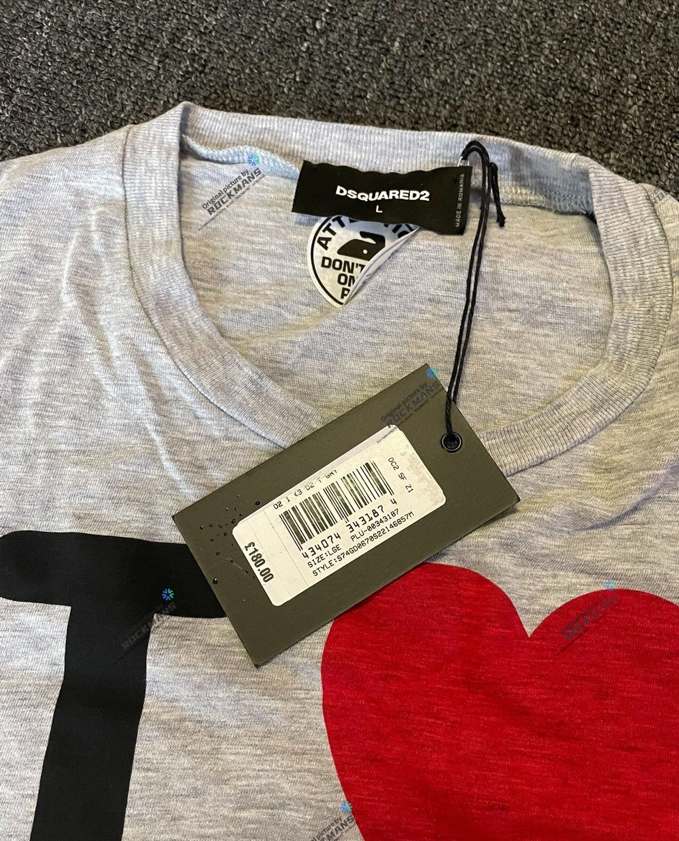 Dsquared2 Dsquared2 men's I love D2 T shirt size S/XL Size US XL / EU 56 / 4 - 5 Thumbnail