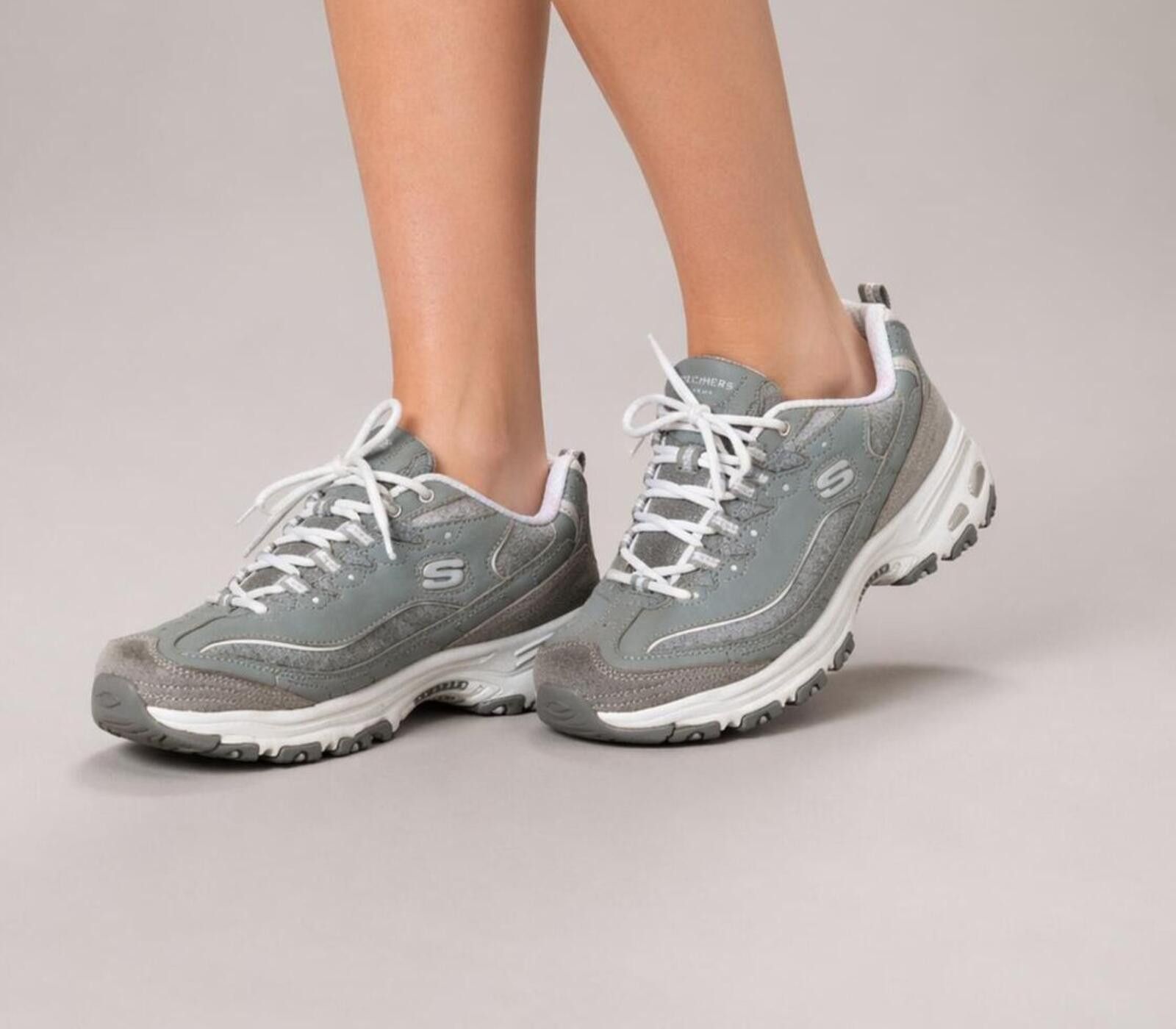 SKECHERS Skechers Memory Foam Gray White Athletic Sneakers Size 10 Size US 10 / IT 40 - 1 Thumbnail