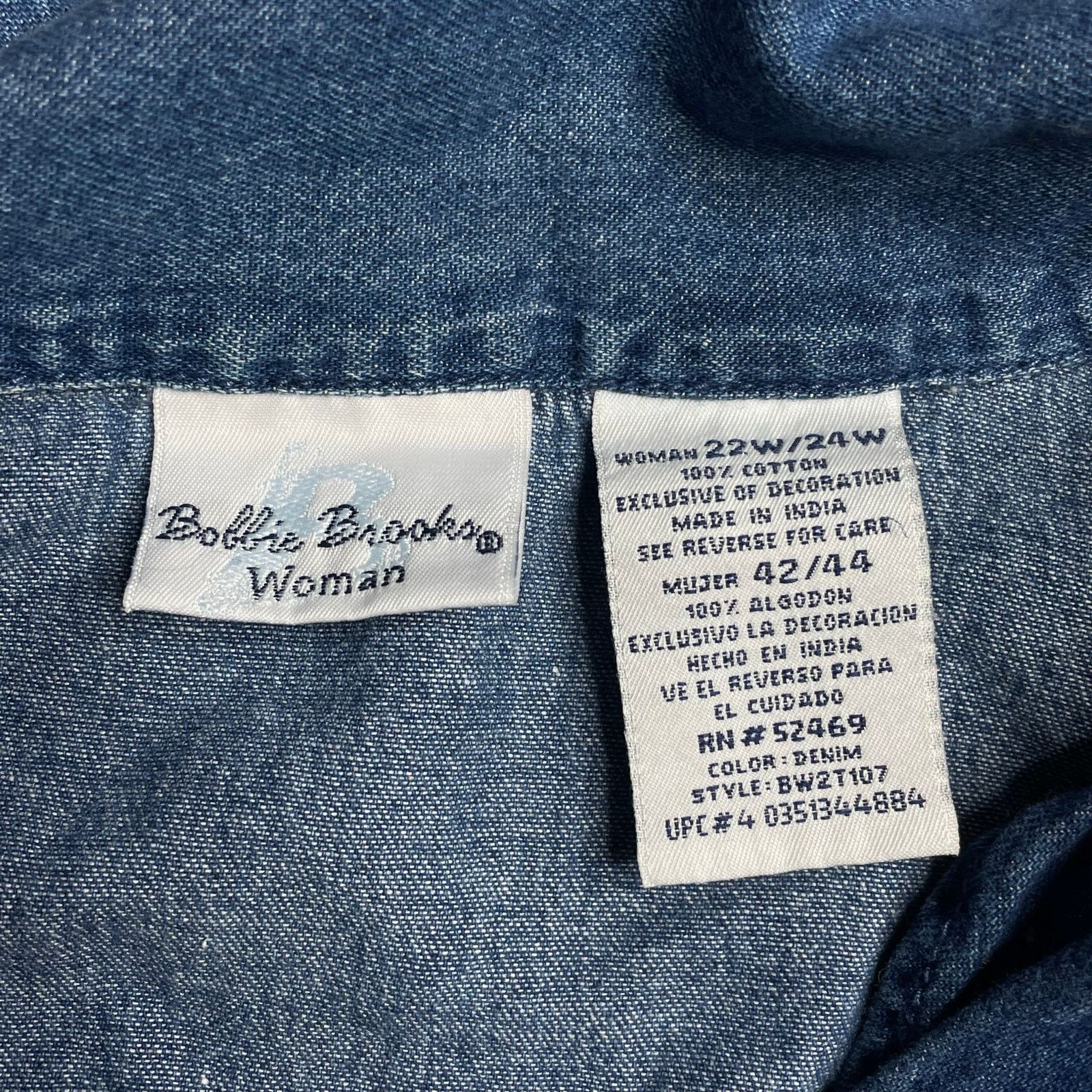 Vintage Vintage Bobbie Brooks Embroidered Teacher Denim Button Down Size 3XL / US 20-22 - 8 Thumbnail