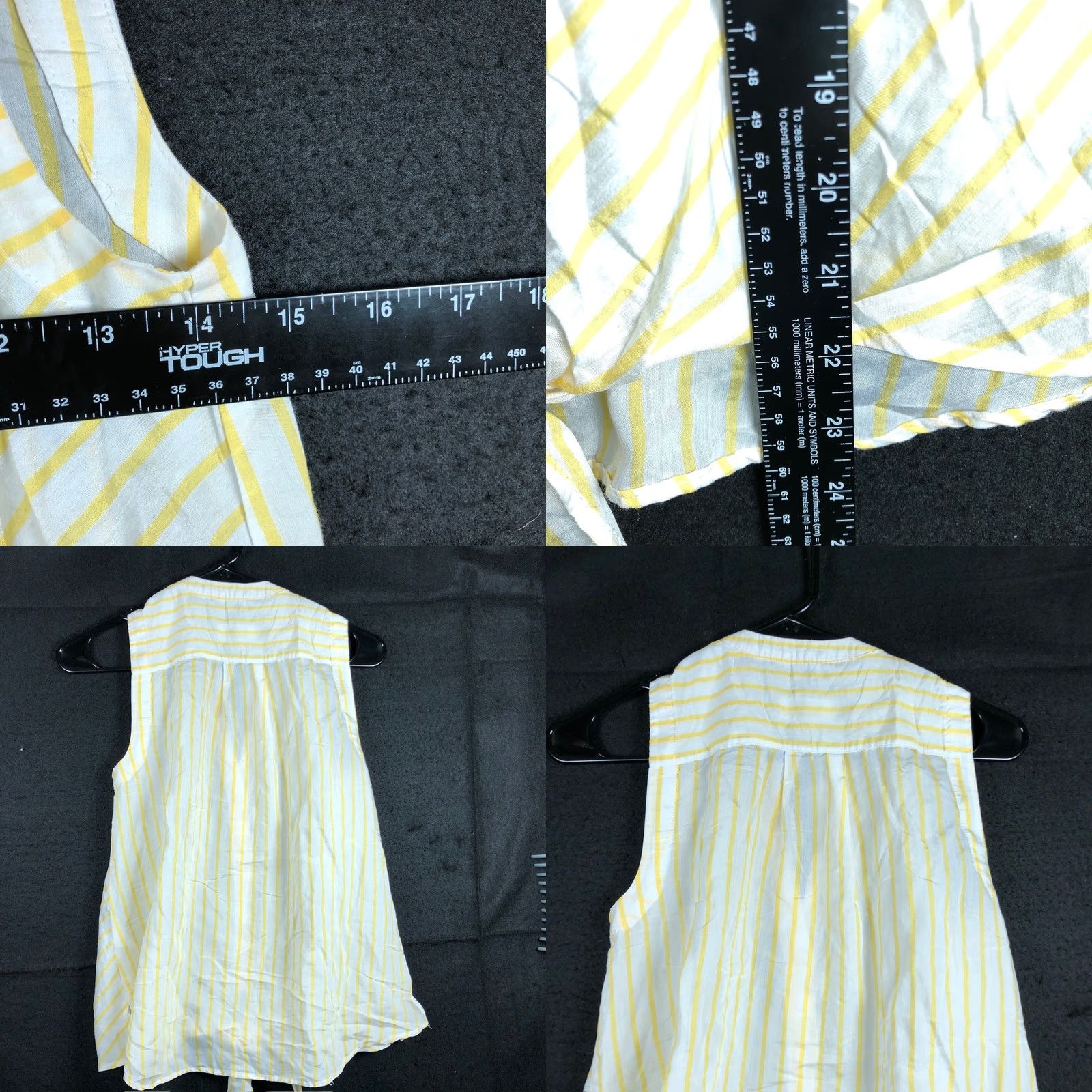 Anthropologie Maeve Anthropologie Blouse Women Striped White Yellow Button Down 6 Sheer V-Neck Sleeveless Size M / US 6-8 / IT 42-44 - 8 Thumbnail