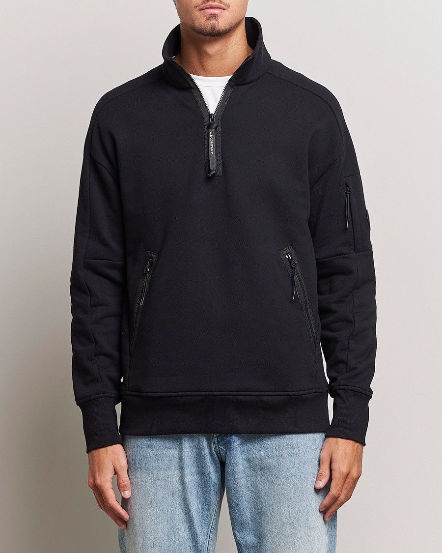 C.P. Company Diagonal Raised Fleece Half Zip Goggle NAVY Size US M / EU 48-50 / 2 - 9 Thumbnail