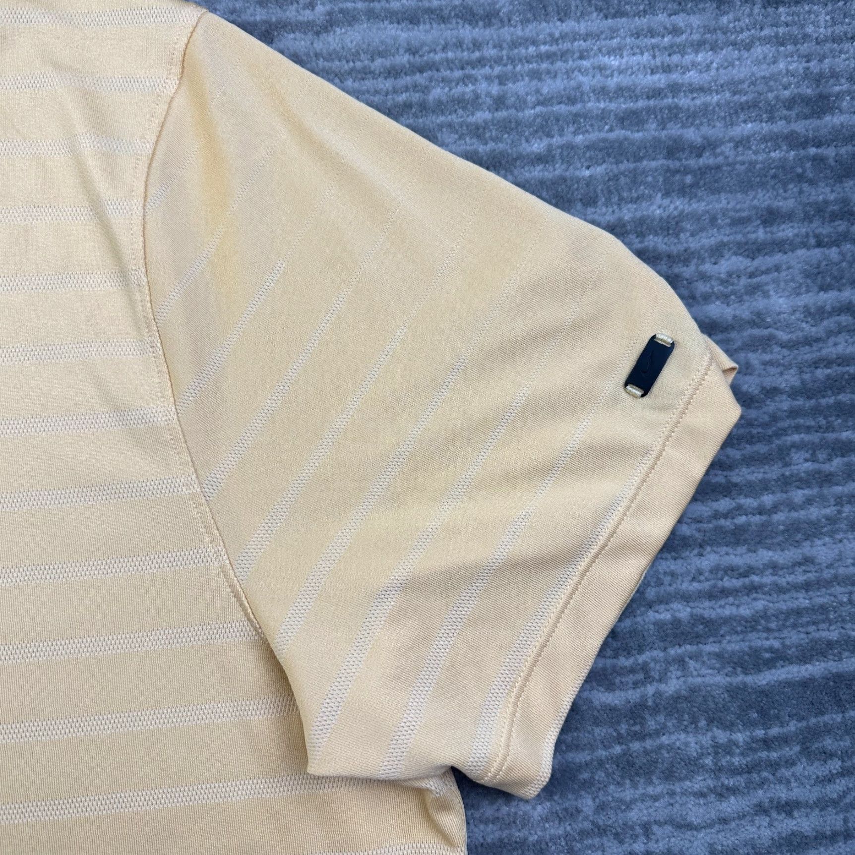 Nike Nike Tiger Woods Polo Mens XL Orange Golf Dri Fit Short Sleeve Collared Spread Striped Polyester Size US XL / EU 56 / 4 - 4 Thumbnail