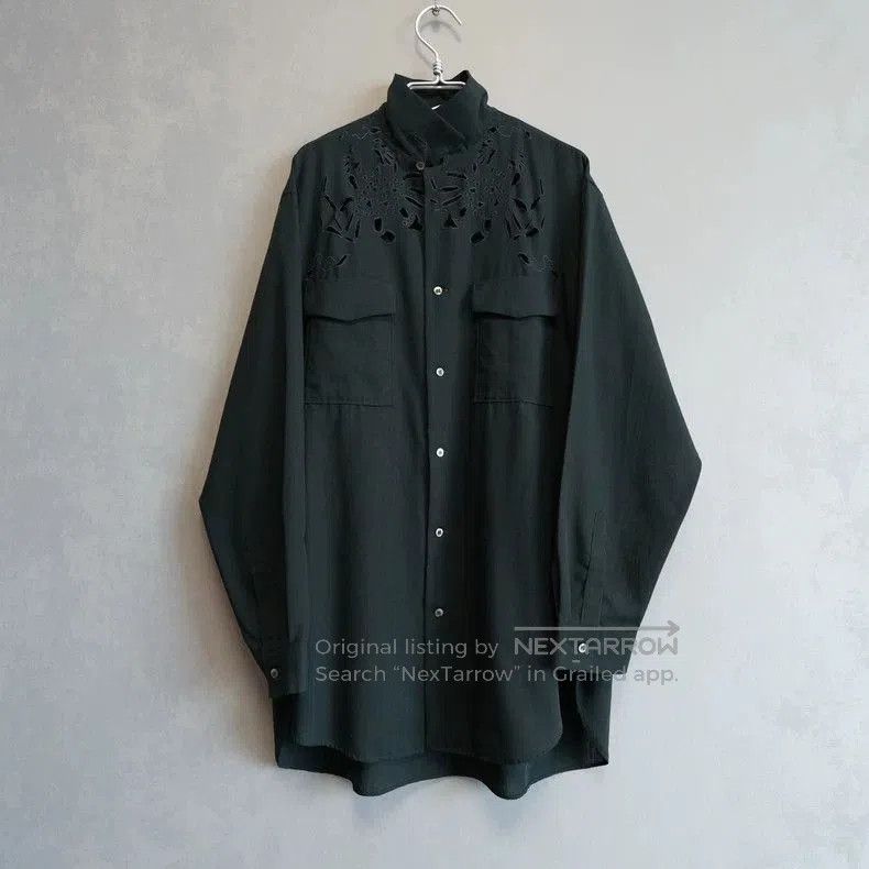 Yohji Yamamoto Yohji Yamamoto Floral Embroidered Shirt Size US M / EU 48-50 / 2 - 2 Thumbnail