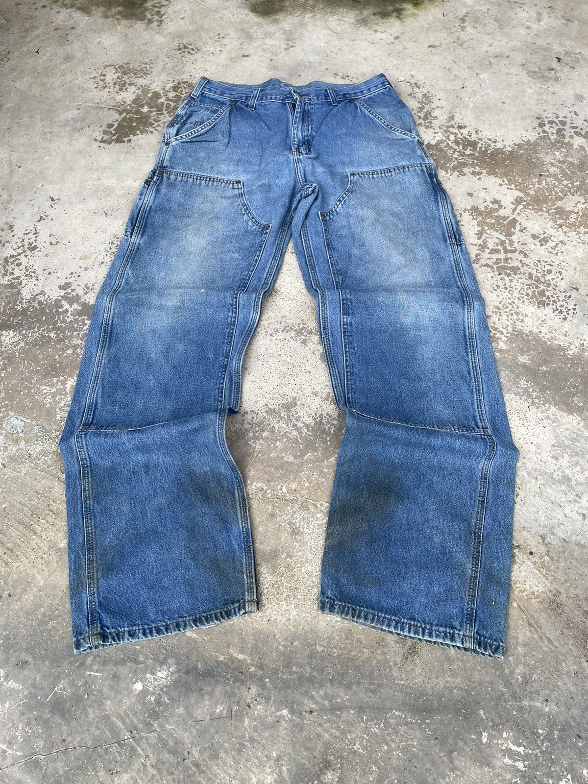 Vintage 80s Carhartt Double Knee Jeans Denim size 32x44
