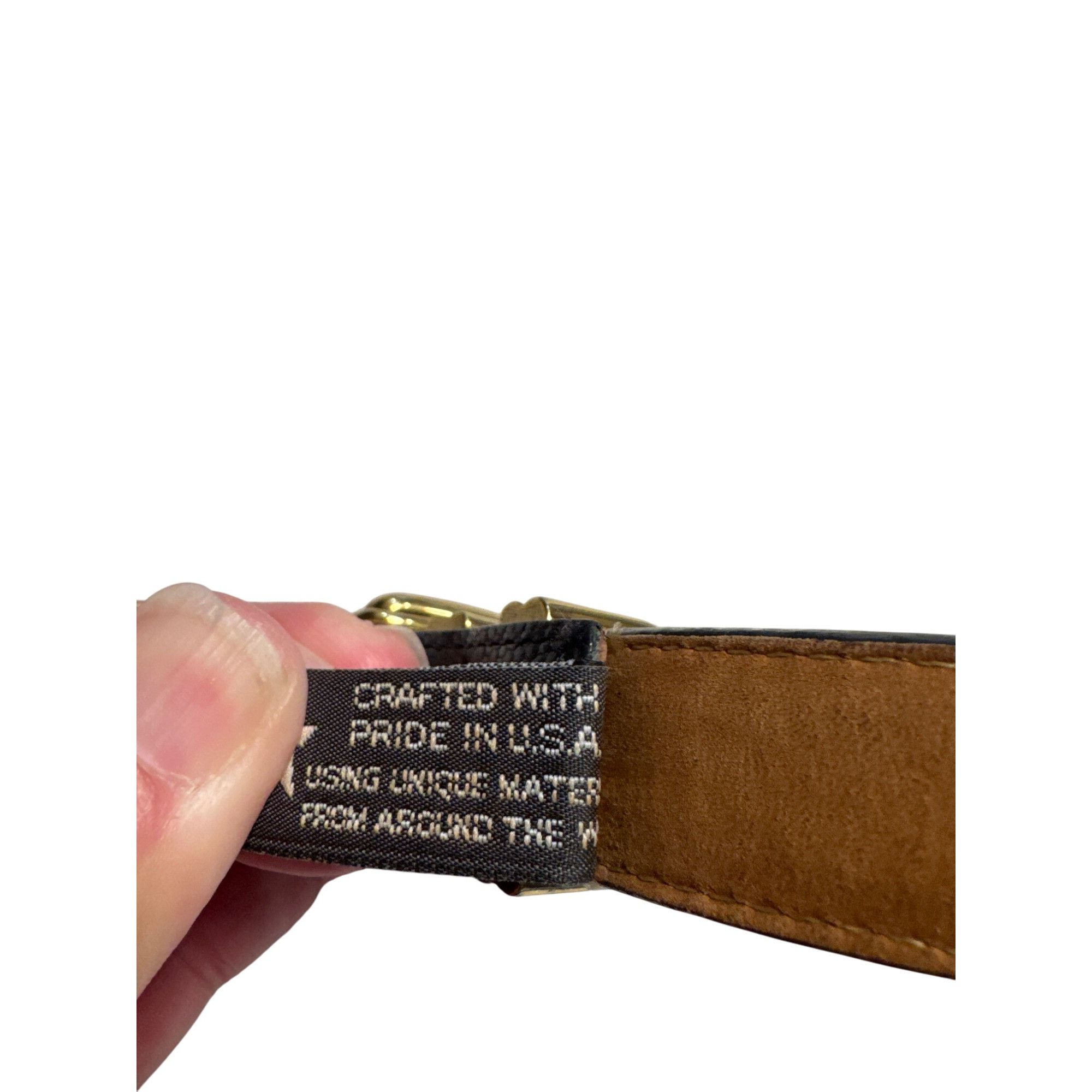 Brighton Brighton Womens Black & Gold Two-Tone Buckle Belt M/30 SKU 6 Size ONE SIZE - 8 Thumbnail