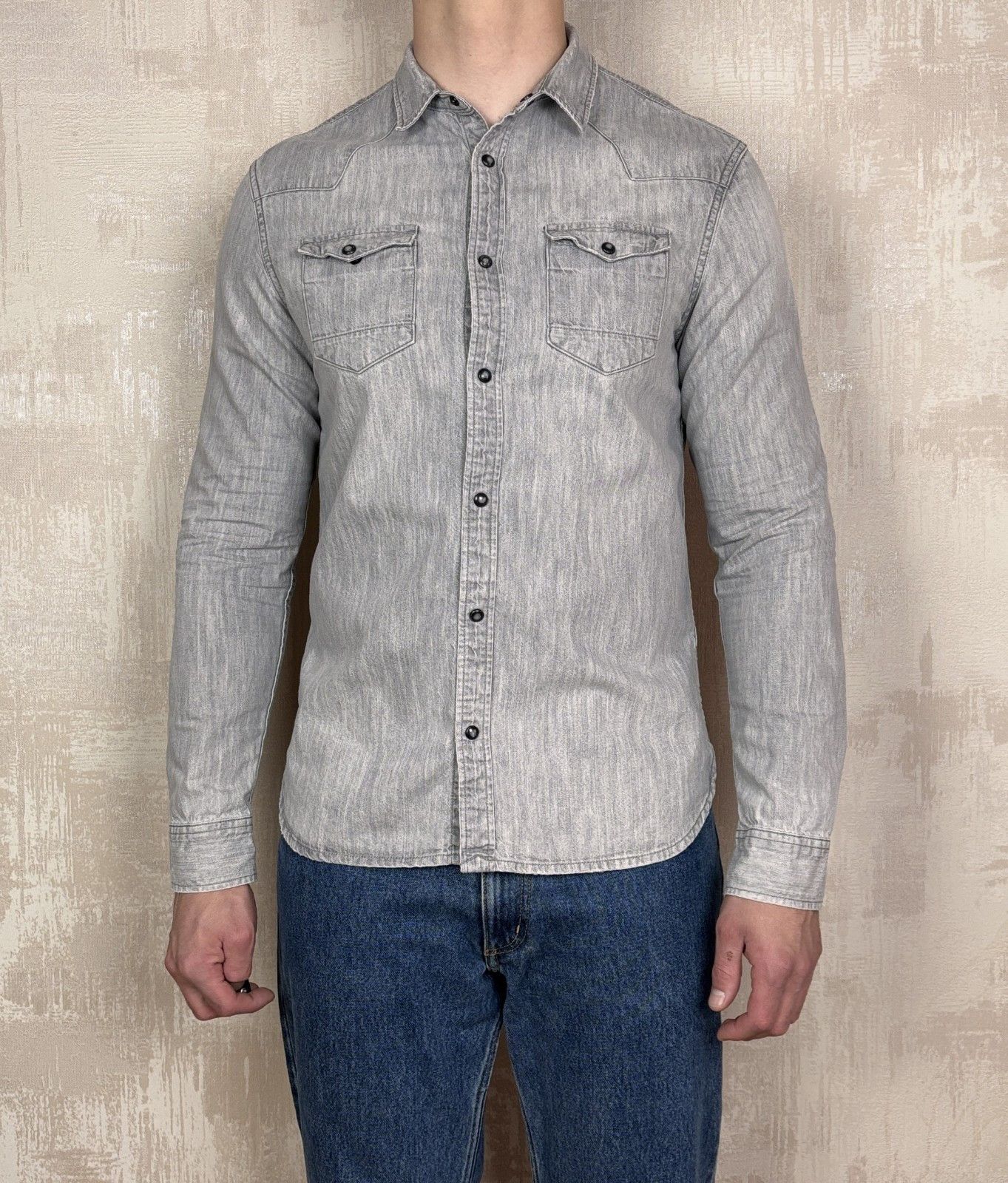 Allsaints AllSaints Cannon Long Sleeve Pearl Snap Button Western Shirt Size US M / EU 48-50 / 2 - 3 Thumbnail