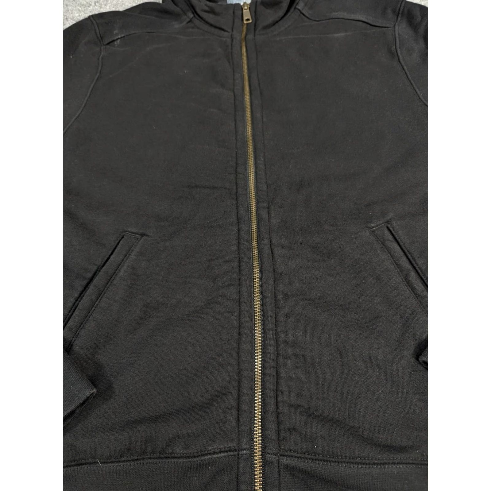 Vintage American Giant Mens Black Moto Full Zip L Sweatshirt Jacket USA Made Size US L / EU 52-54 / 3 - 3 Thumbnail