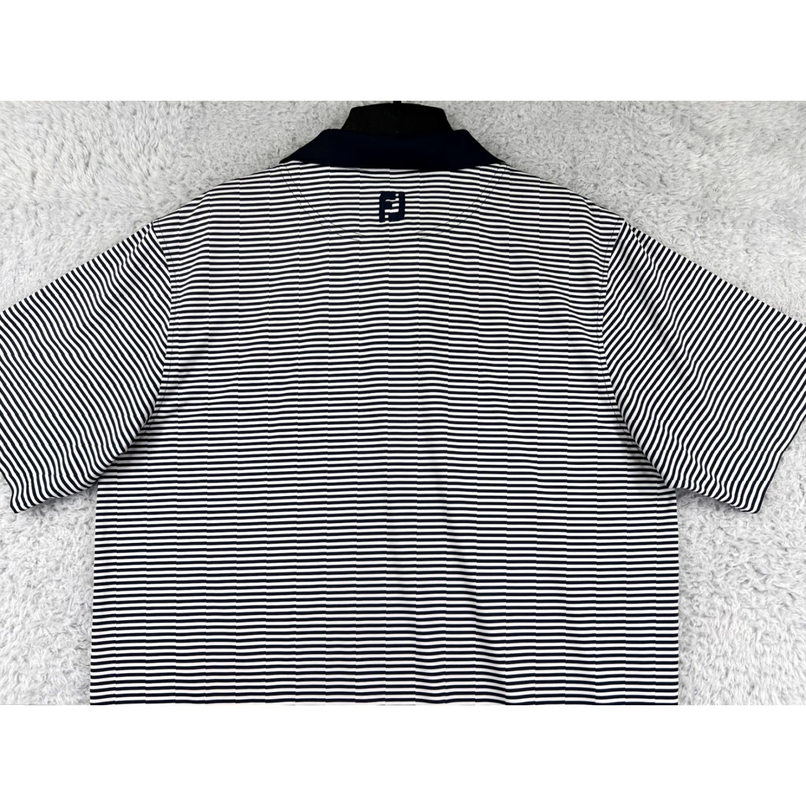 Footjoy FootJoy Polo Shirt Mens M Blue Striped 100% Polyester Golf Shirt Sports Modern Mens Size US M / EU 48-50 / 2 - 7 Thumbnail