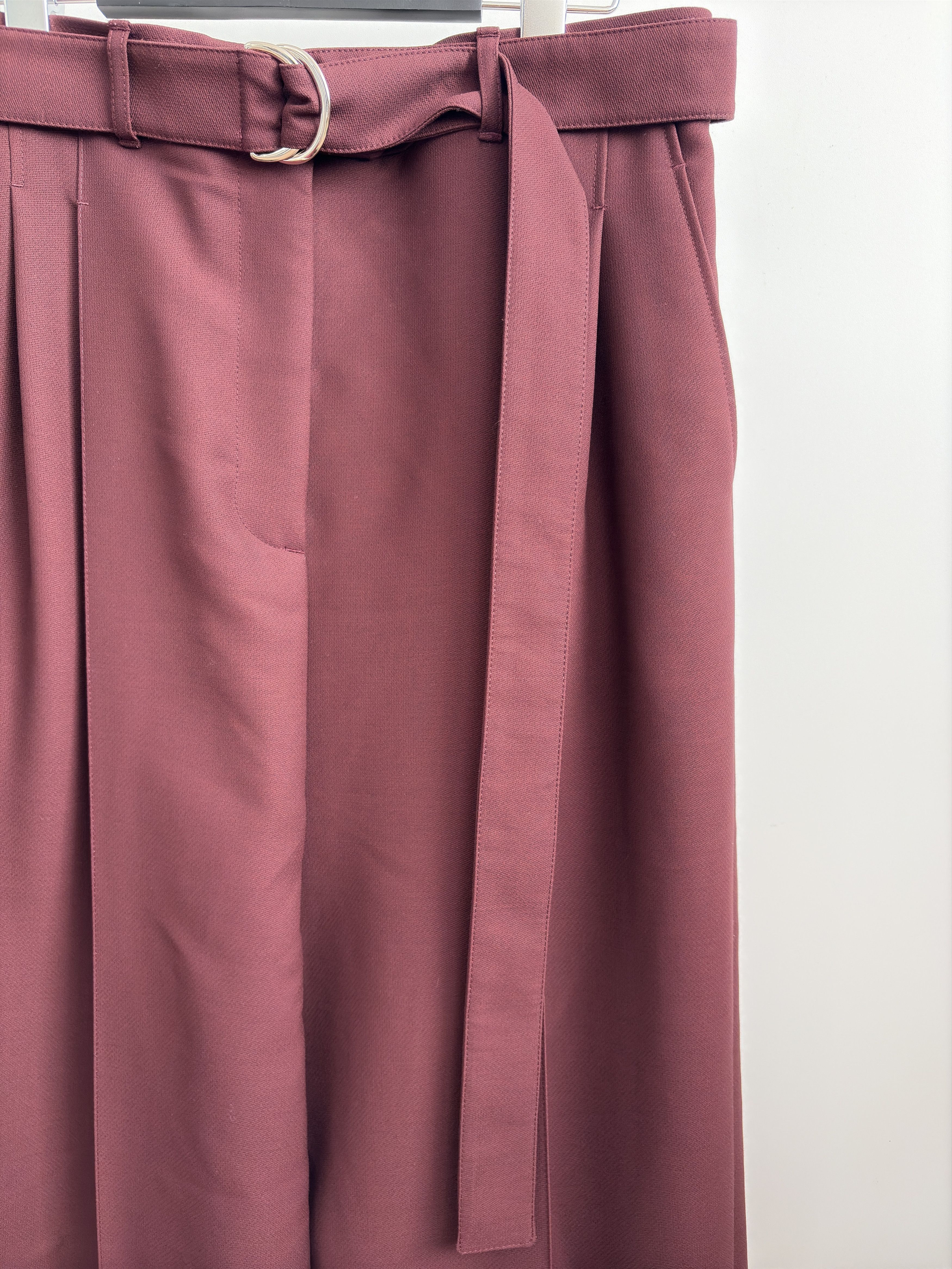 Peter Do 21FW Burgundy Belted Wide Pants Size US 30 / EU 46 - 4 Thumbnail