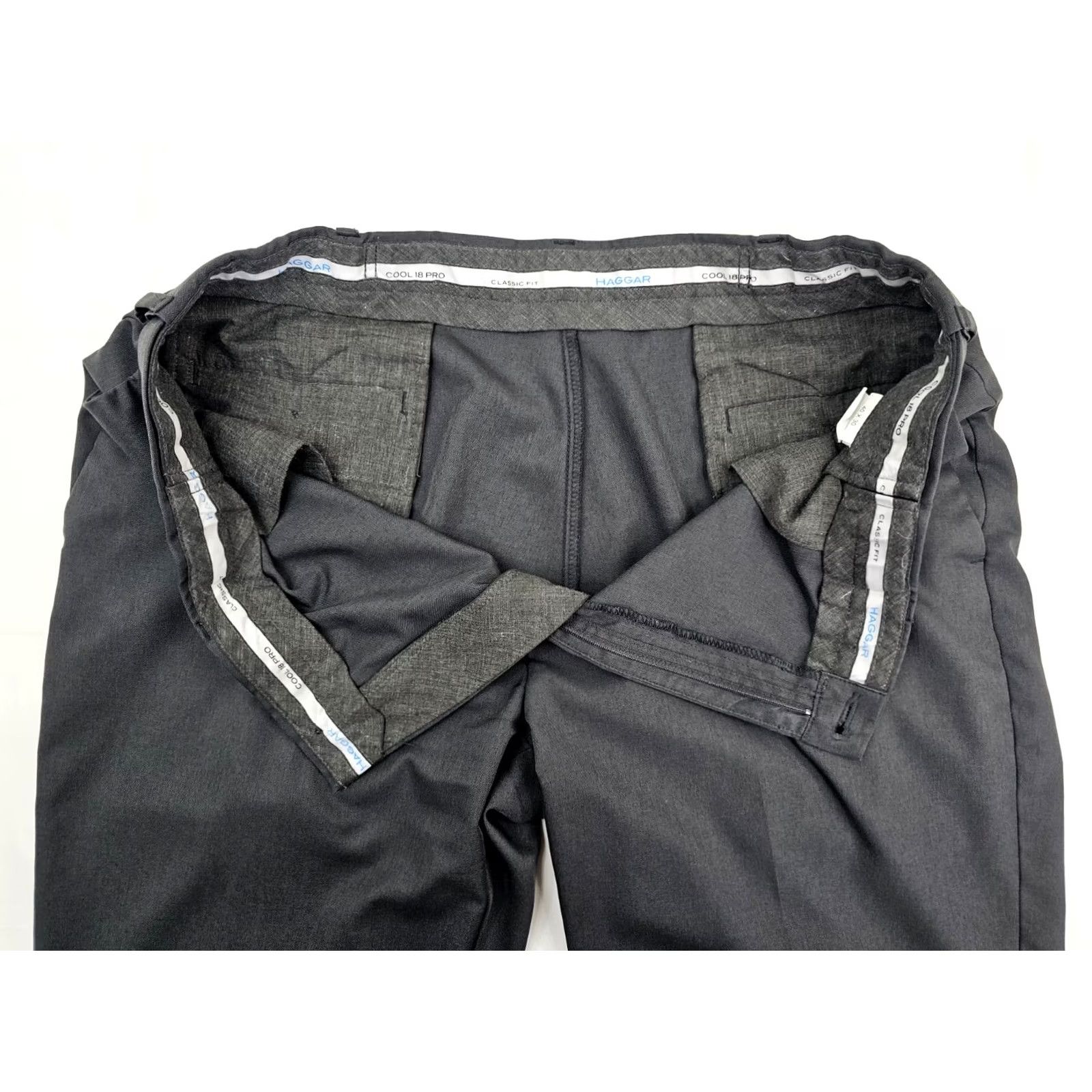 Haggar Haggar Cool 18 Pro Classic Pants Men 40x30 Gray Dress Slacks Stretch Comfort Size US 40 / EU 56 - 5 Thumbnail