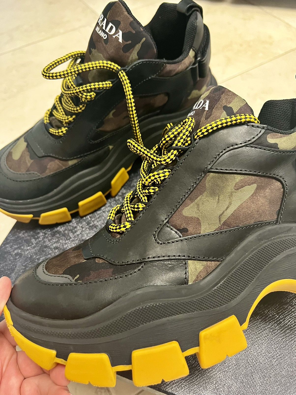 Prada PRADA PEGASUS SNEAKERS CAMO BLACK Size US 8 / EU 41 - 16 Thumbnail