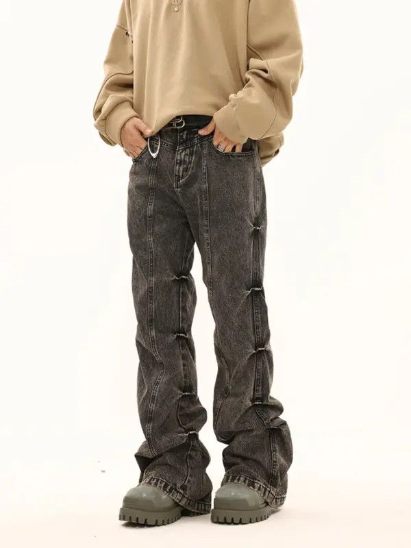 VIBE Opium Pleated Washed Stack Denim Jeans Size US 30 / EU 46 - 7 Thumbnail