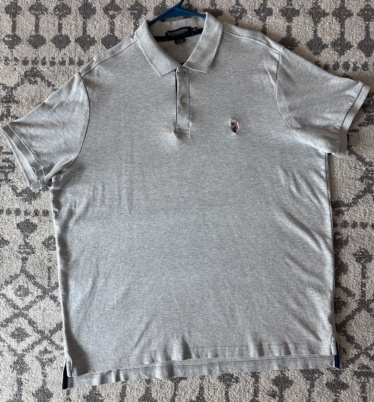 U.S. Polo Assn. U.S. Polo Assn. Men's Interlock Polo Gray Shirt Size US XXL / EU 58 / 5 - 3 Thumbnail
